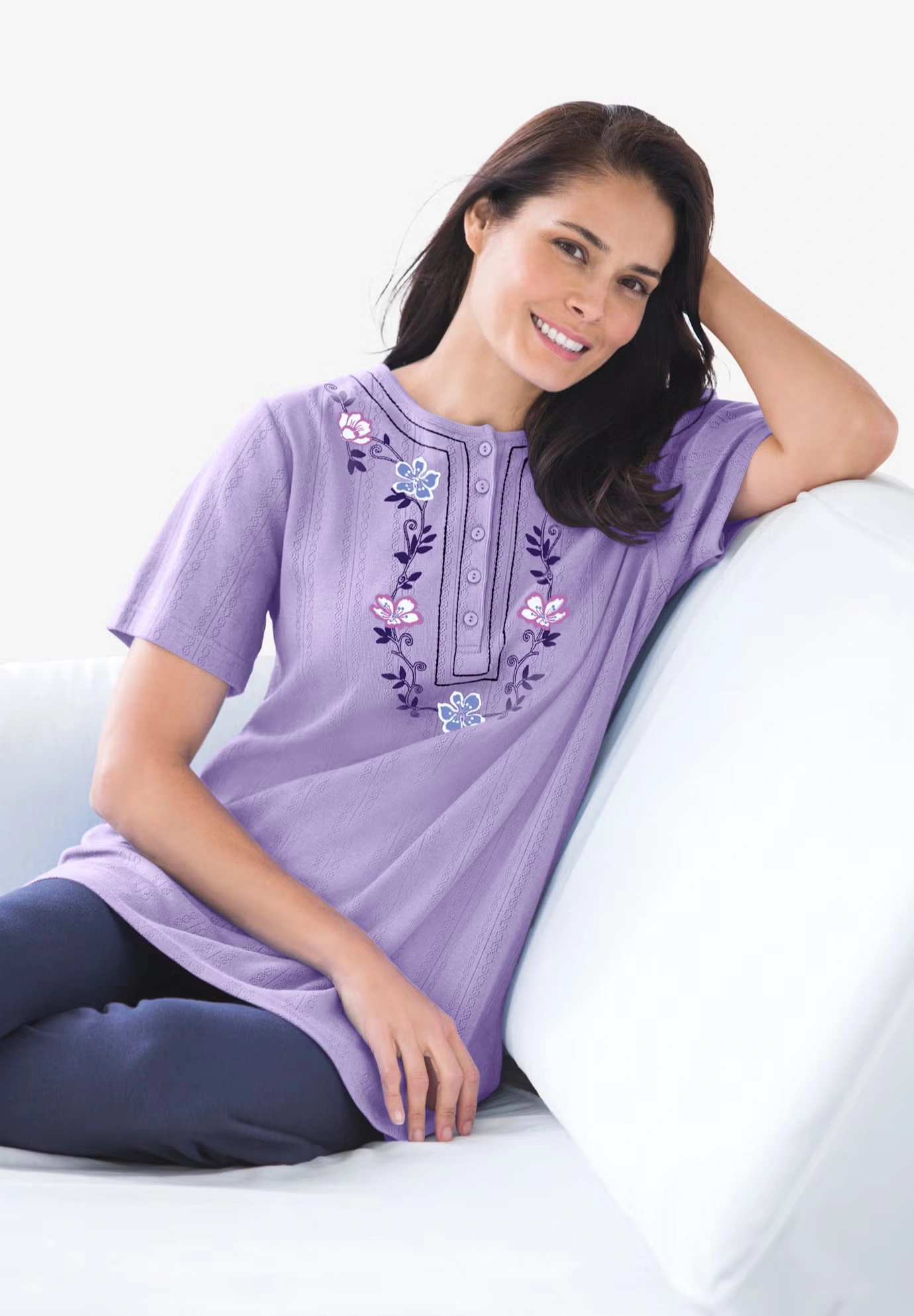 7-Day Embroidered Pointelle Tunic 3 7-Day Embroidered Pointelle Tunic