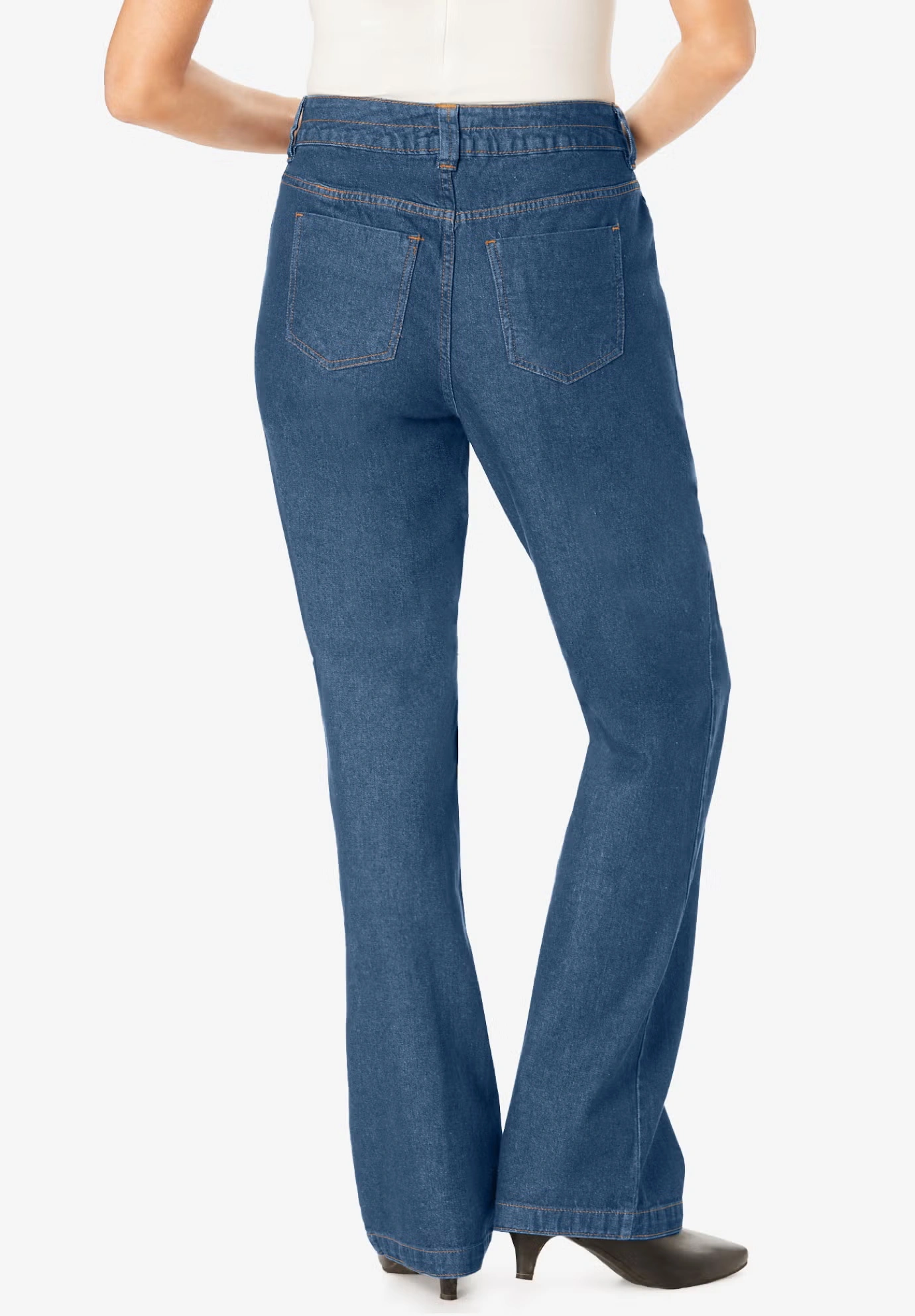 Perfect Wide-Leg All-Cotton Denim Five-Pocket Jeans