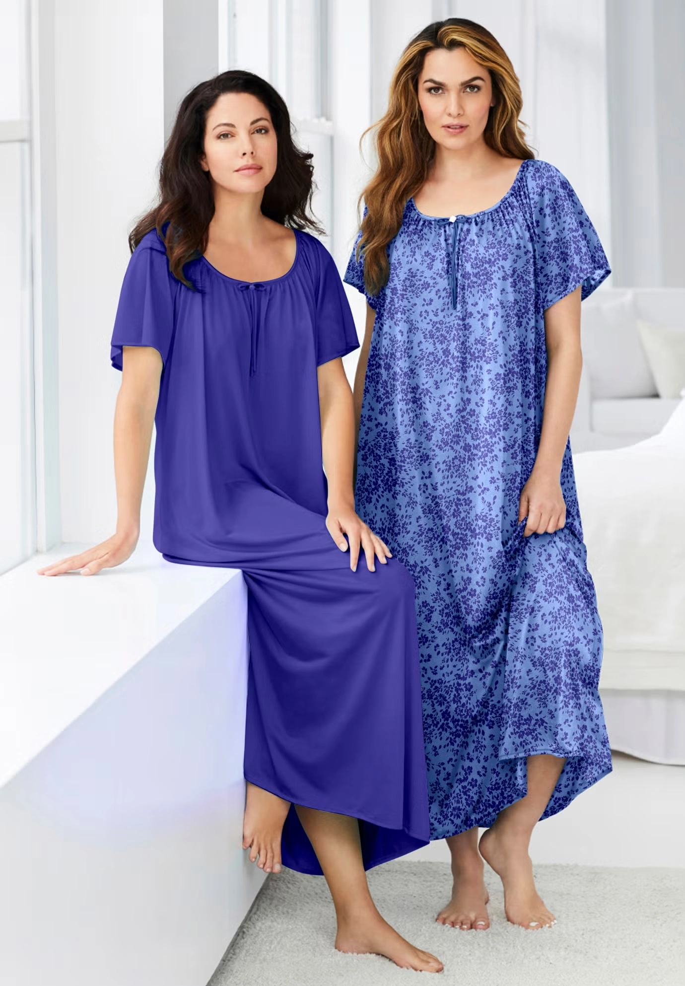 2-Pack Long Silky Gown