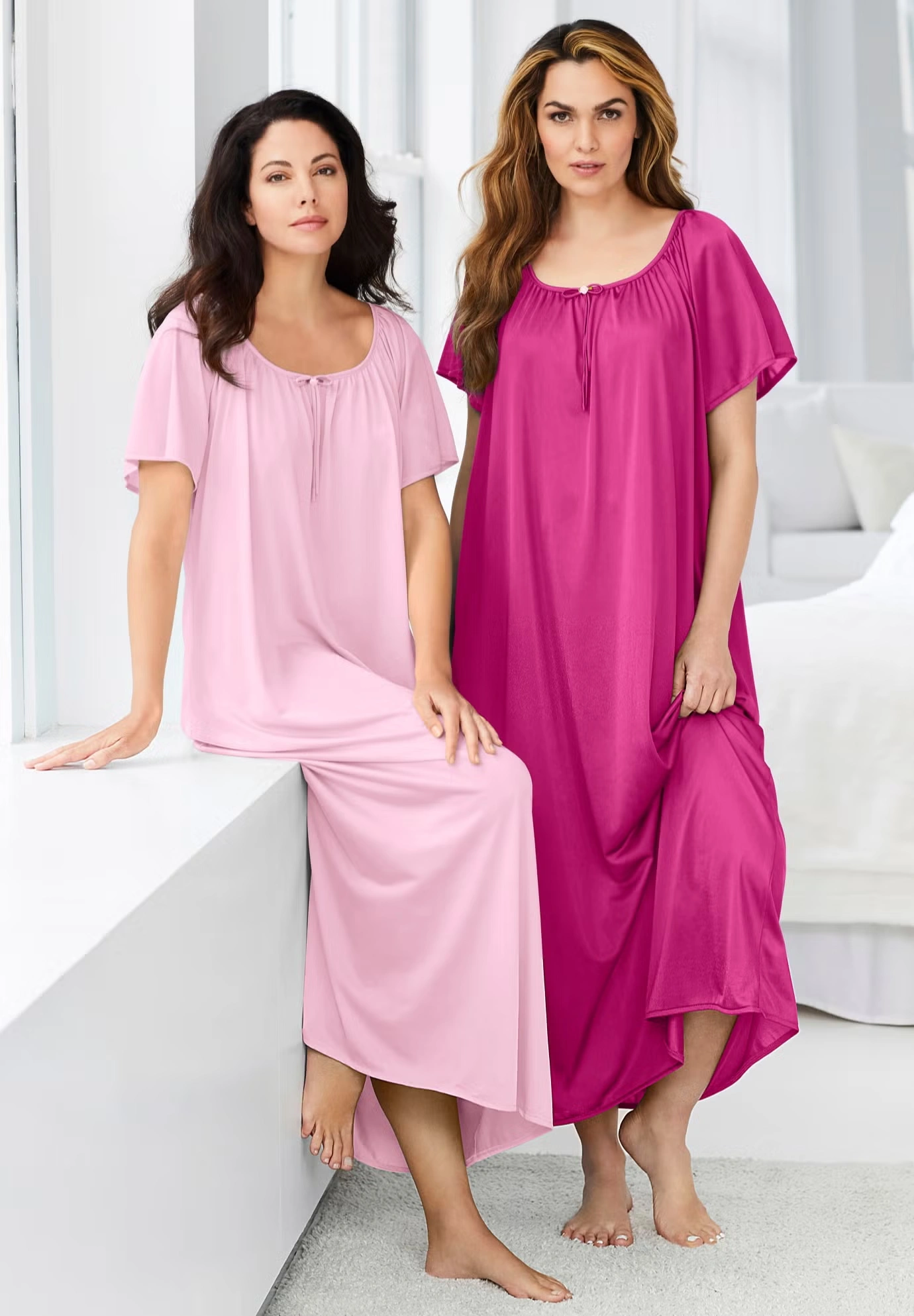 2-Pack Long Silky Gown