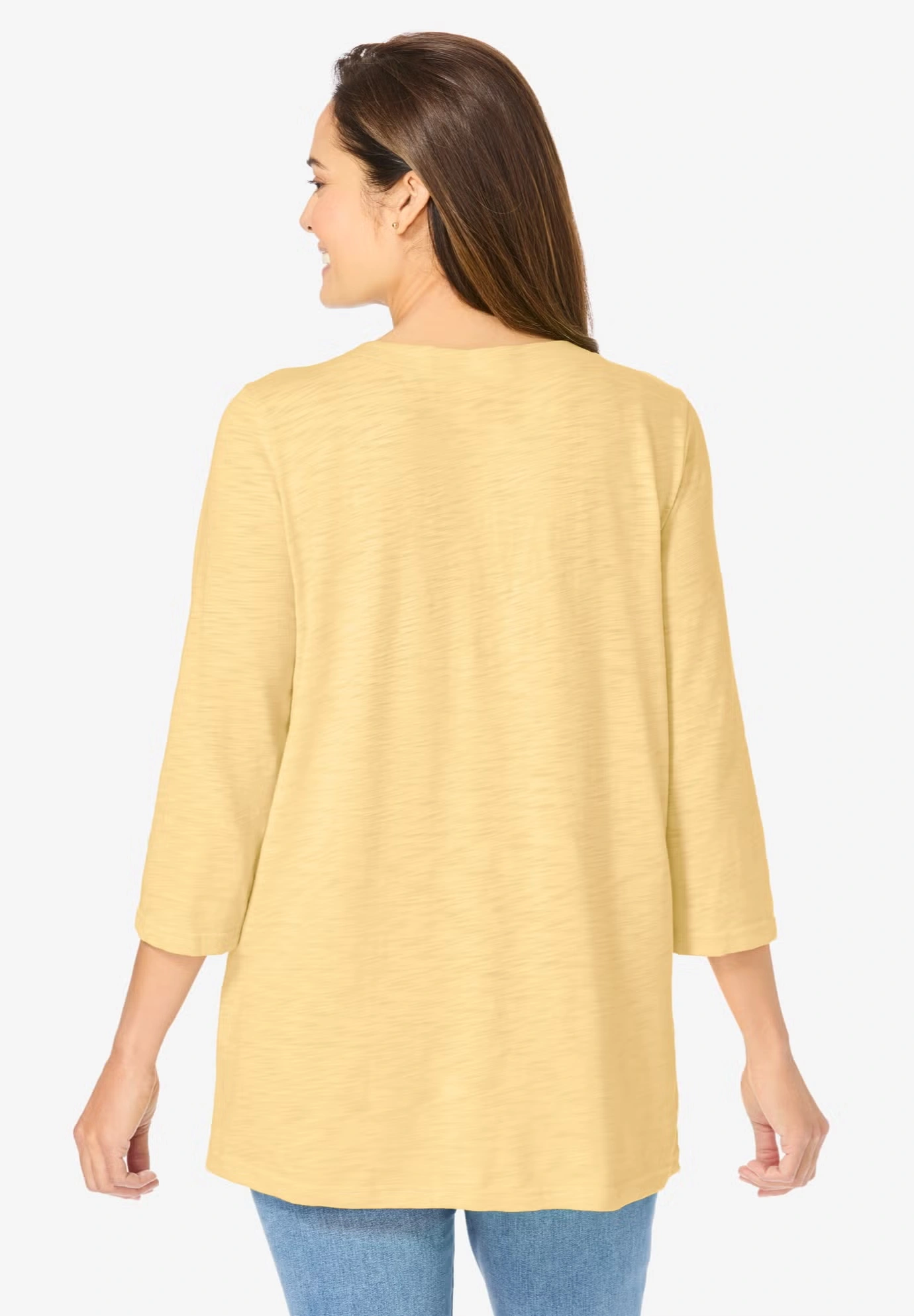 Lace-Up Three-Quarter Sleeve Tee