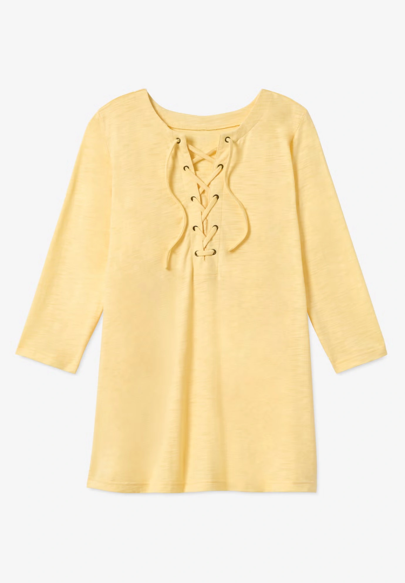 Lace-Up Three-Quarter Sleeve Tee 5 Lace-Up Three-Quarter Sleeve Tee