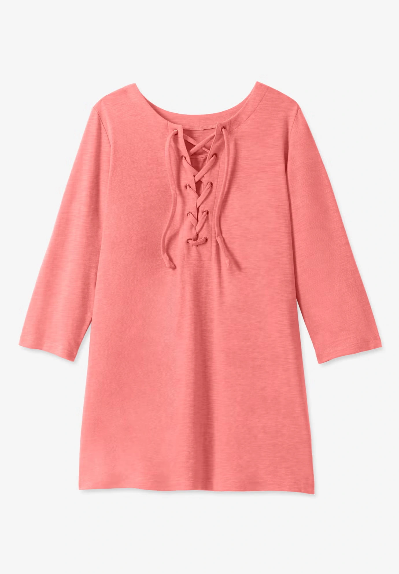 Lace-Up Three-Quarter Sleeve Tee 6 Lace-Up Three-Quarter Sleeve Tee