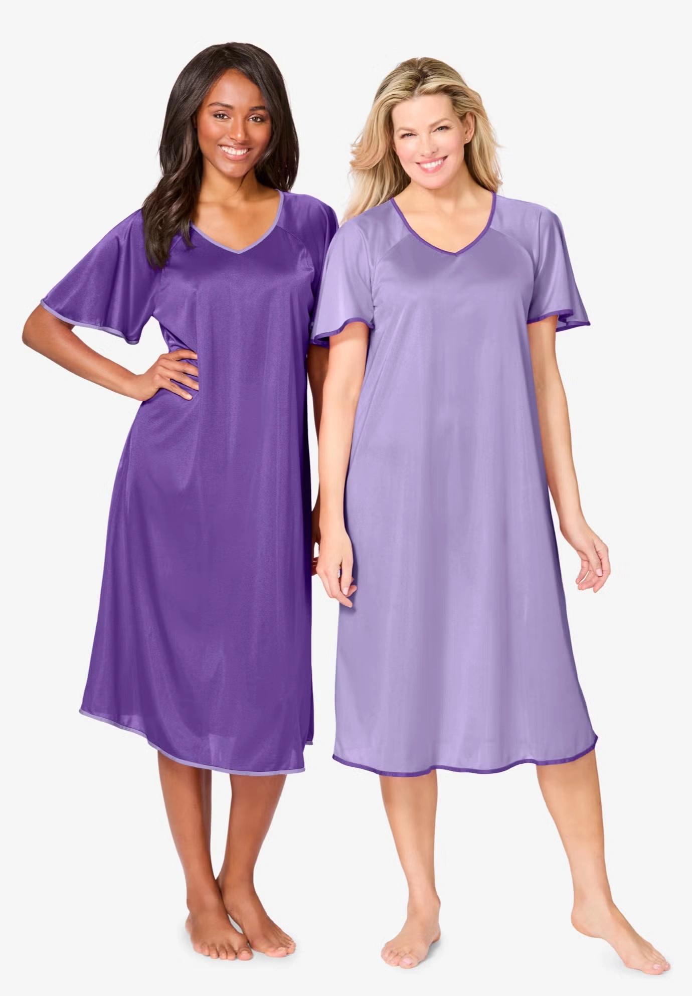 2-Pack Short Silky Gown