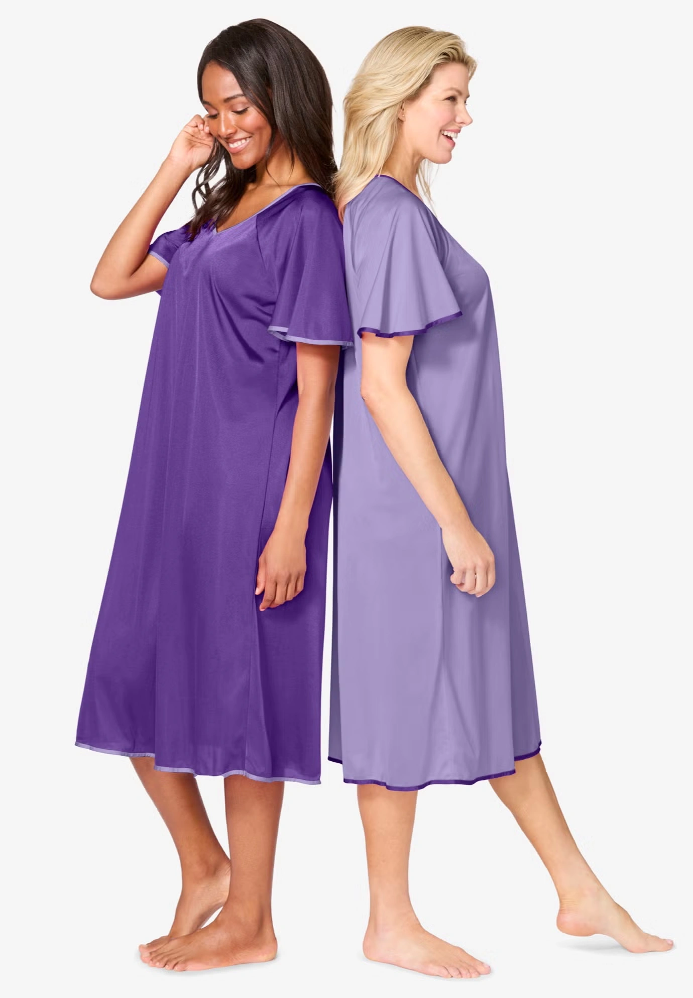 2-Pack Short Silky Gown