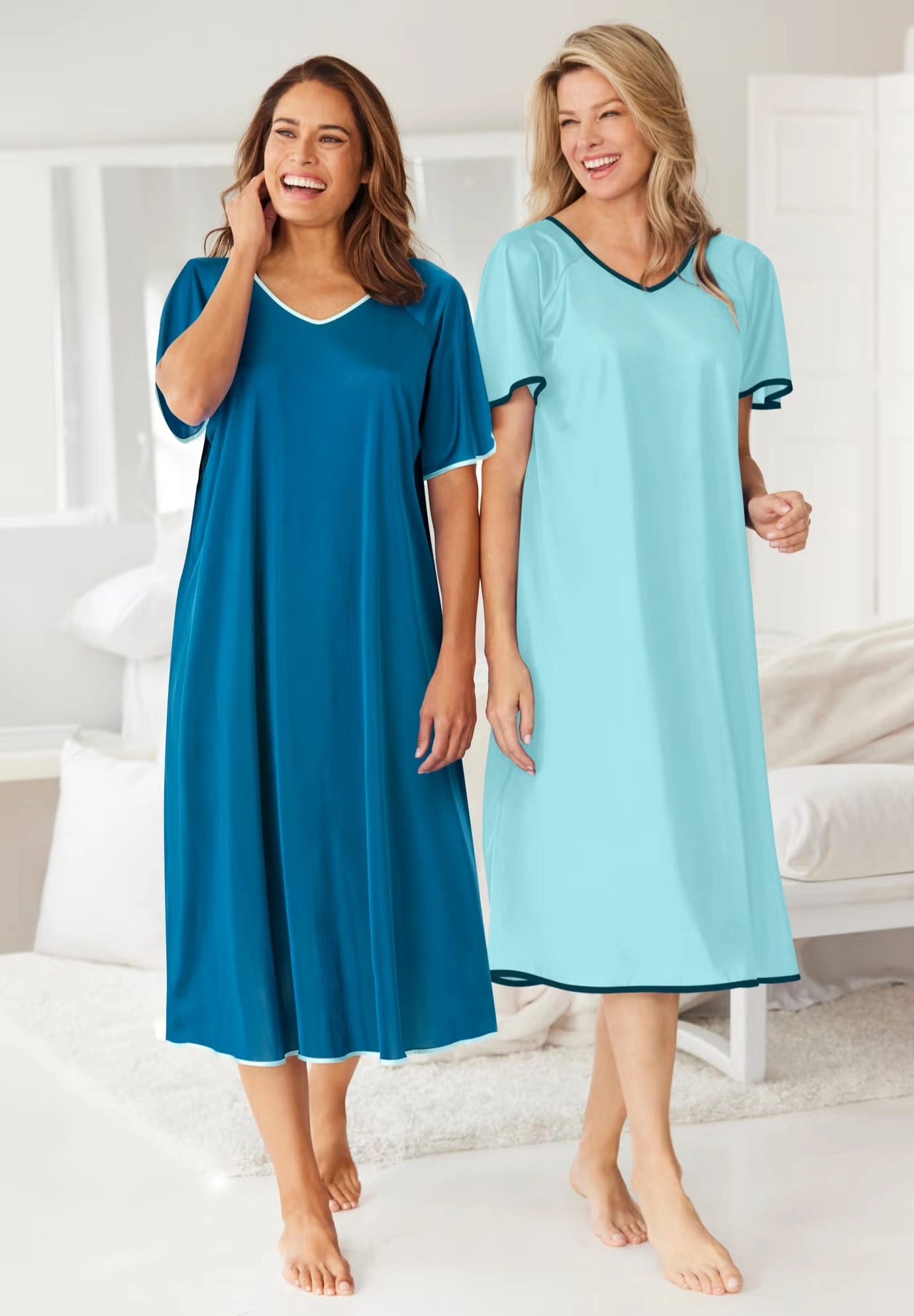 2-Pack Short Silky Gown