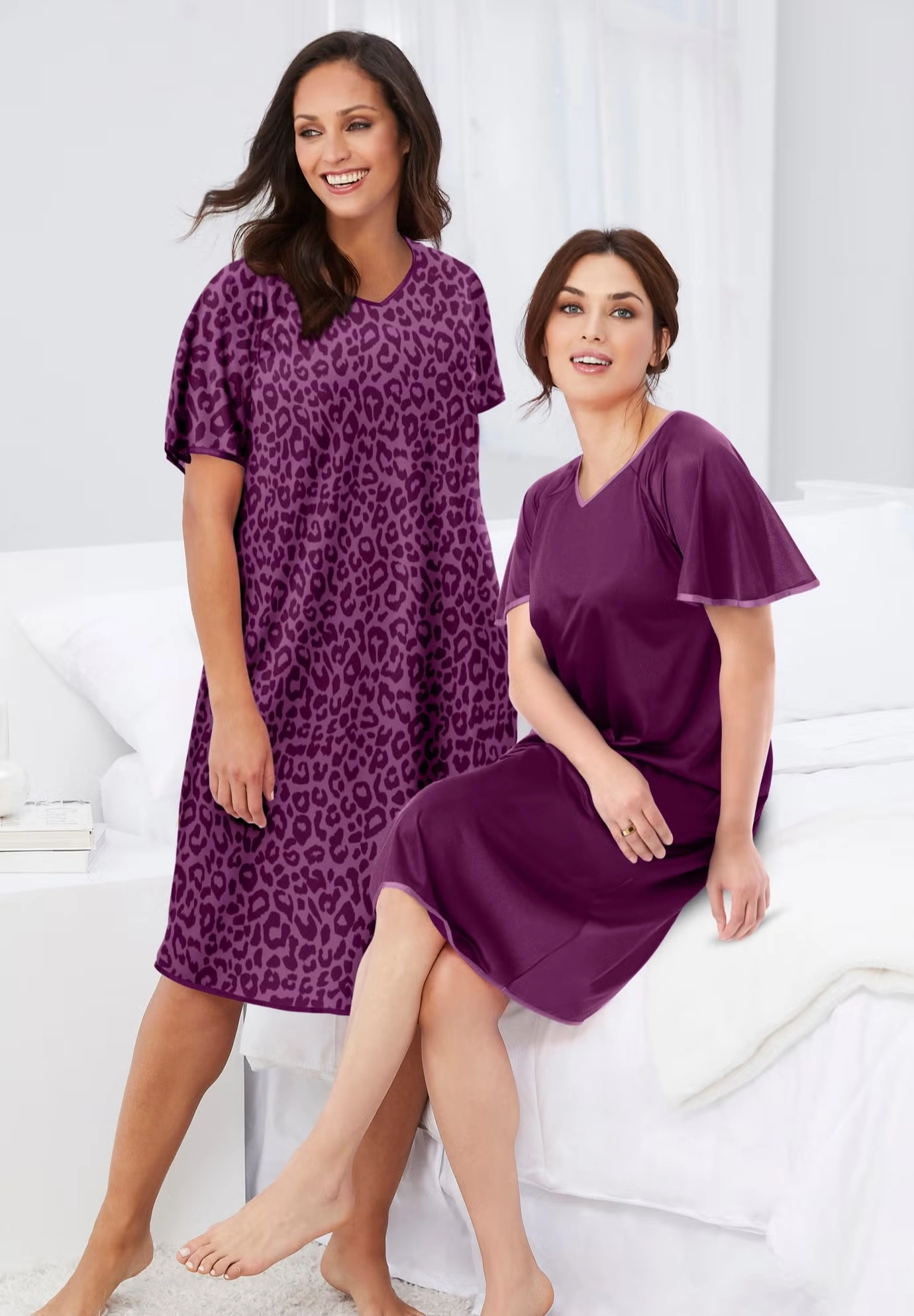 2-Pack Short Silky Gown