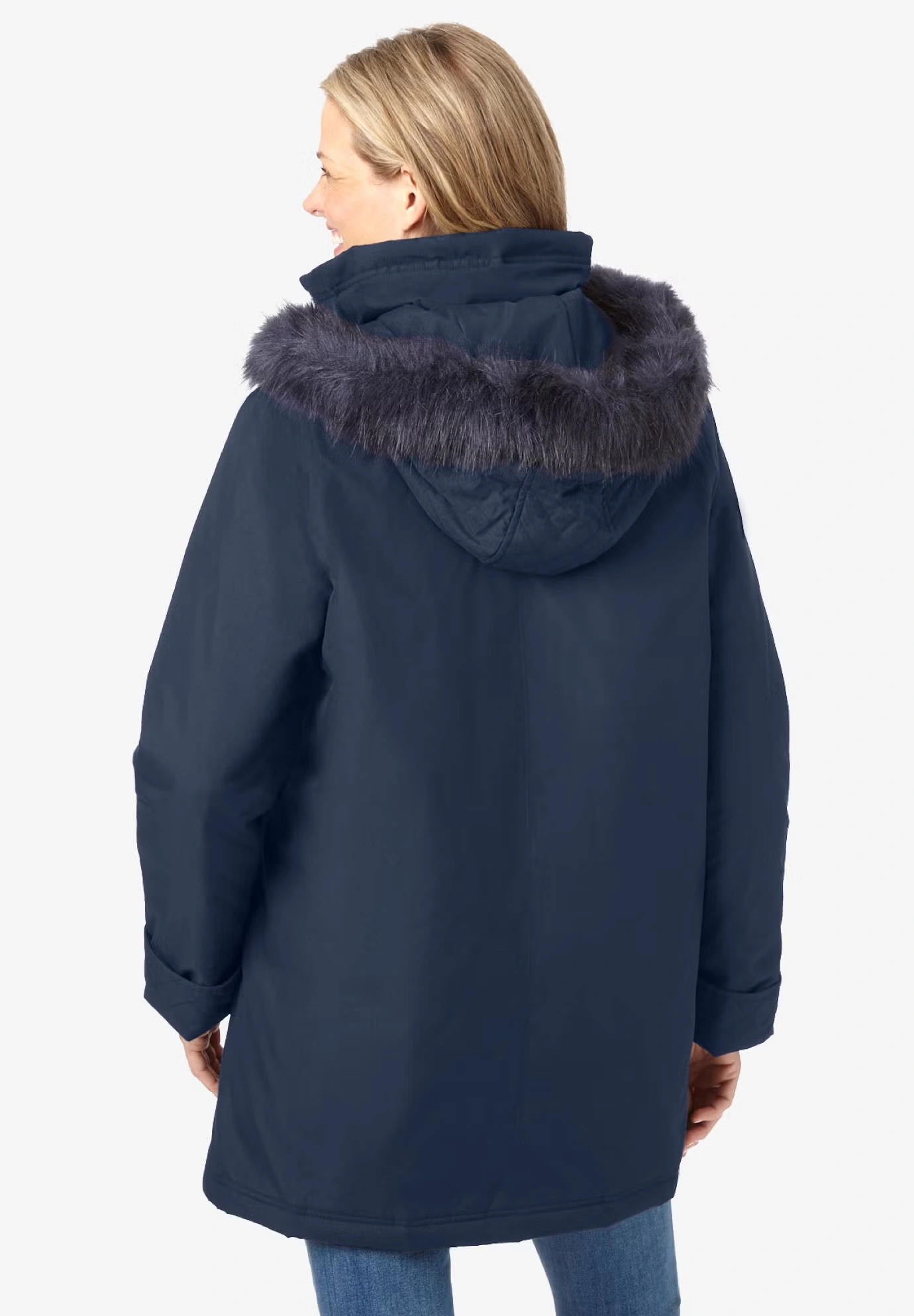 Faux Fur Down Parka Coat