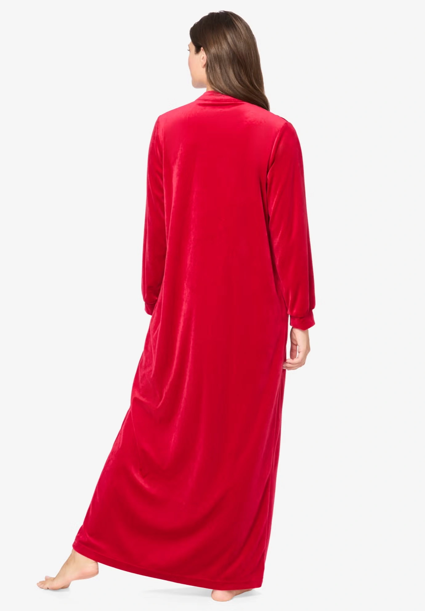 Smocked Velour Long Robe