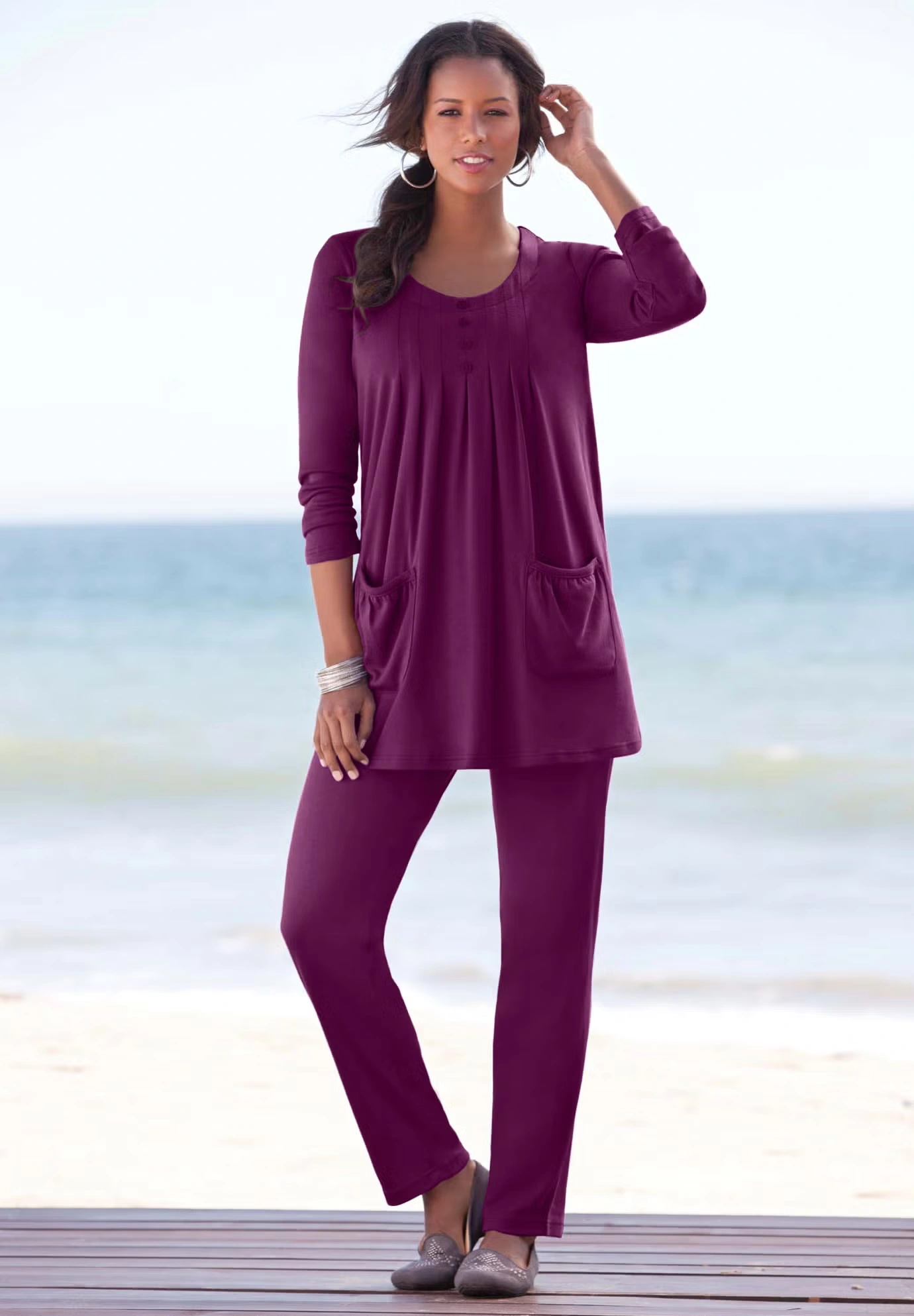 Plus Size Straight Leg Soft Knit Pull On Pant 7 Plus Size Straight Leg Soft Knit Pull On Pant