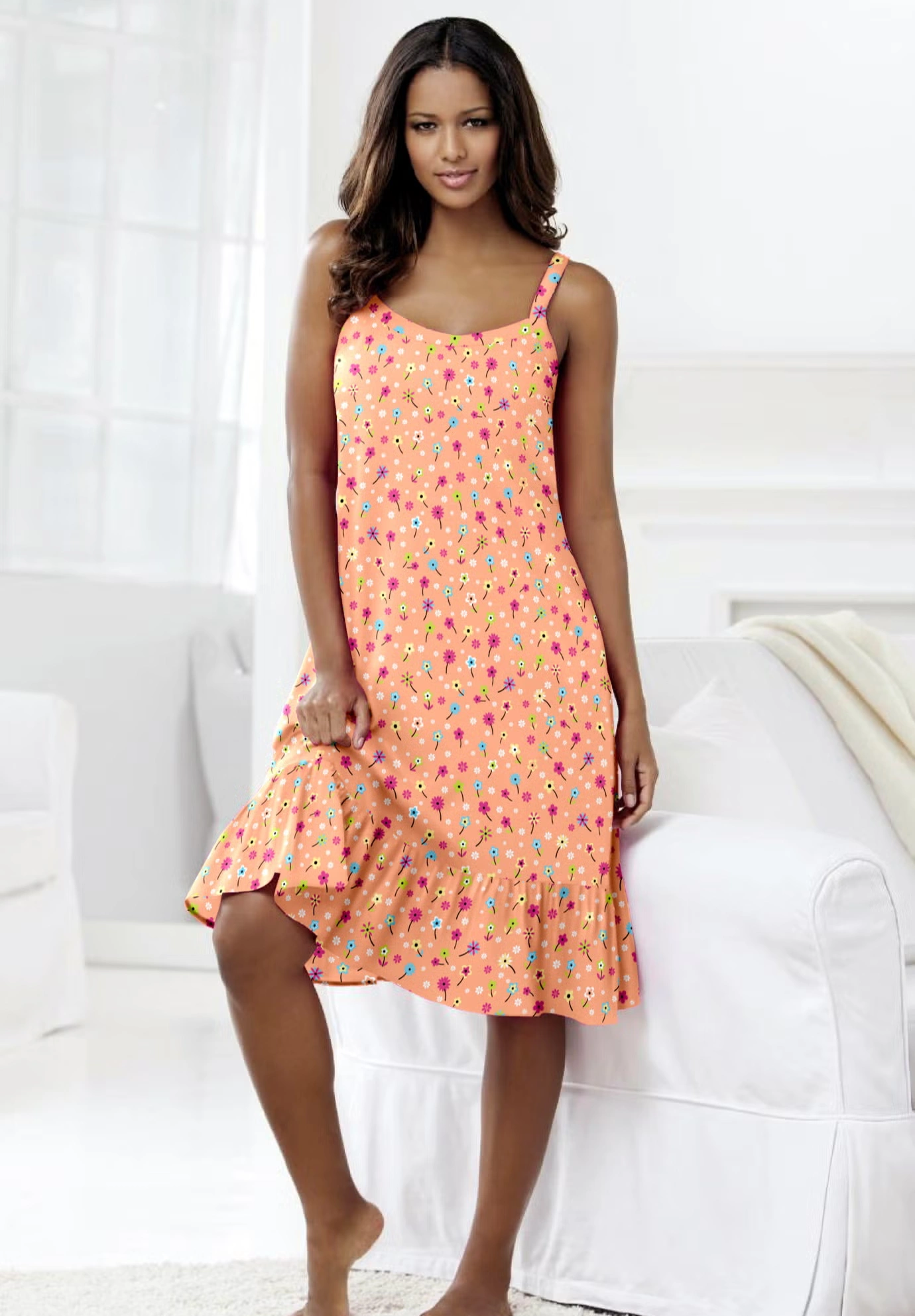 Sleeveless Knit Chemise Sleepshirt