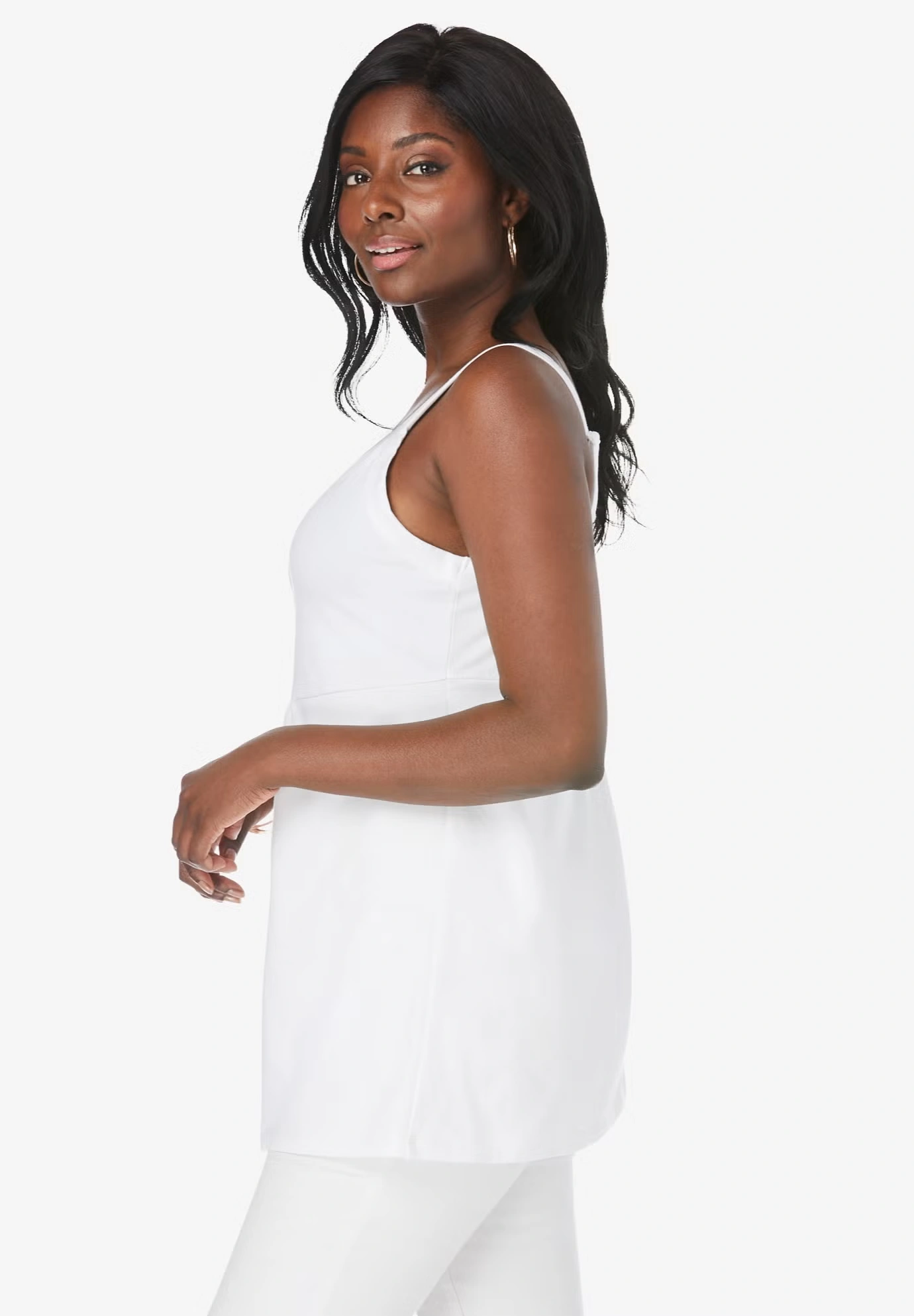 Stretch Cotton Shirred Tank 3 Stretch Cotton Shirred Tank