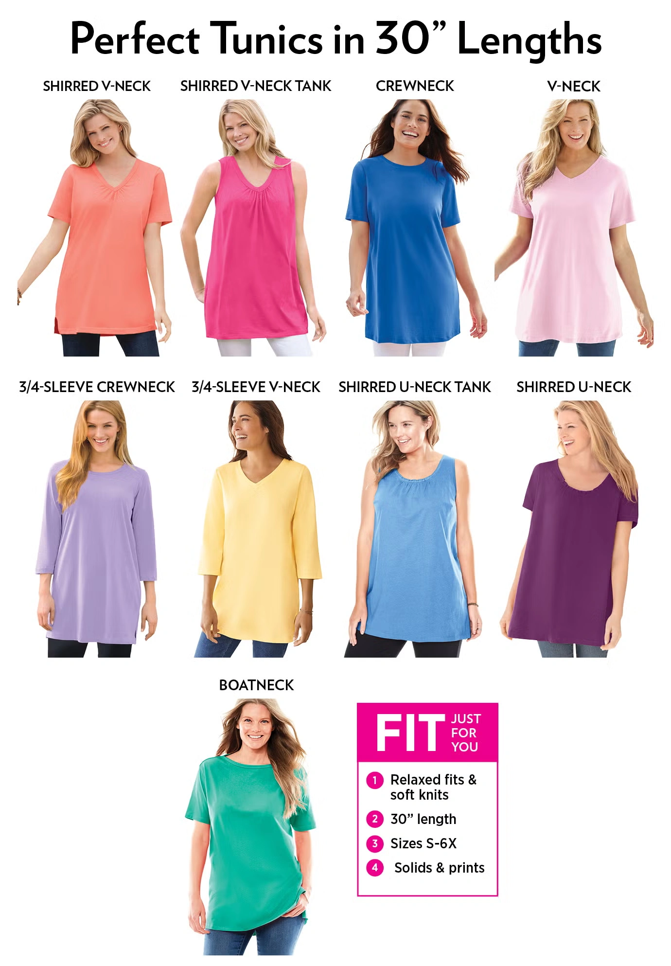 Perfect Short-Sleeve Shirred U-Neck Tunic 5 Perfect Short-Sleeve Shirred U-Neck Tunic