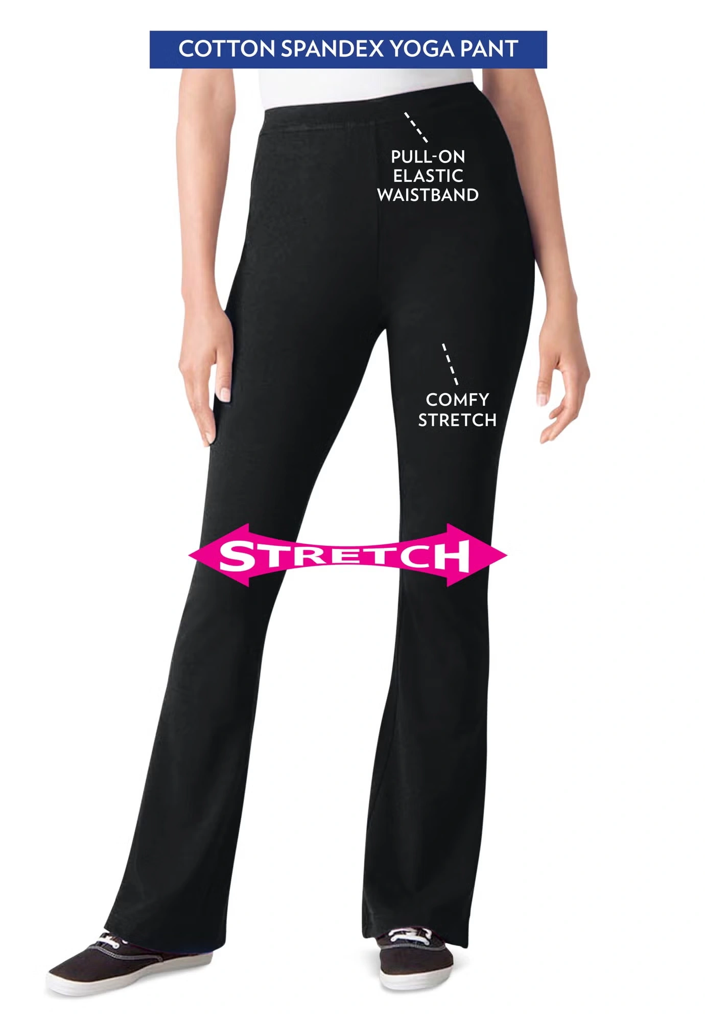 Stretch-Cotton Knit Pull-On Bootcut Leggings