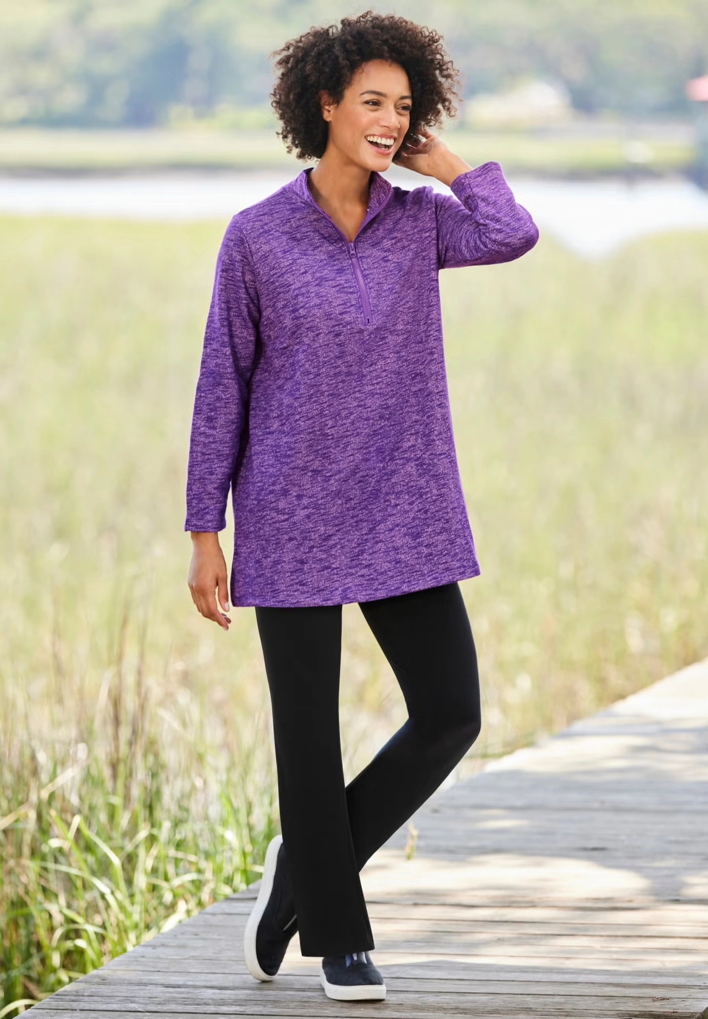 Stretch-Cotton Knit Pull-On Bootcut Leggings