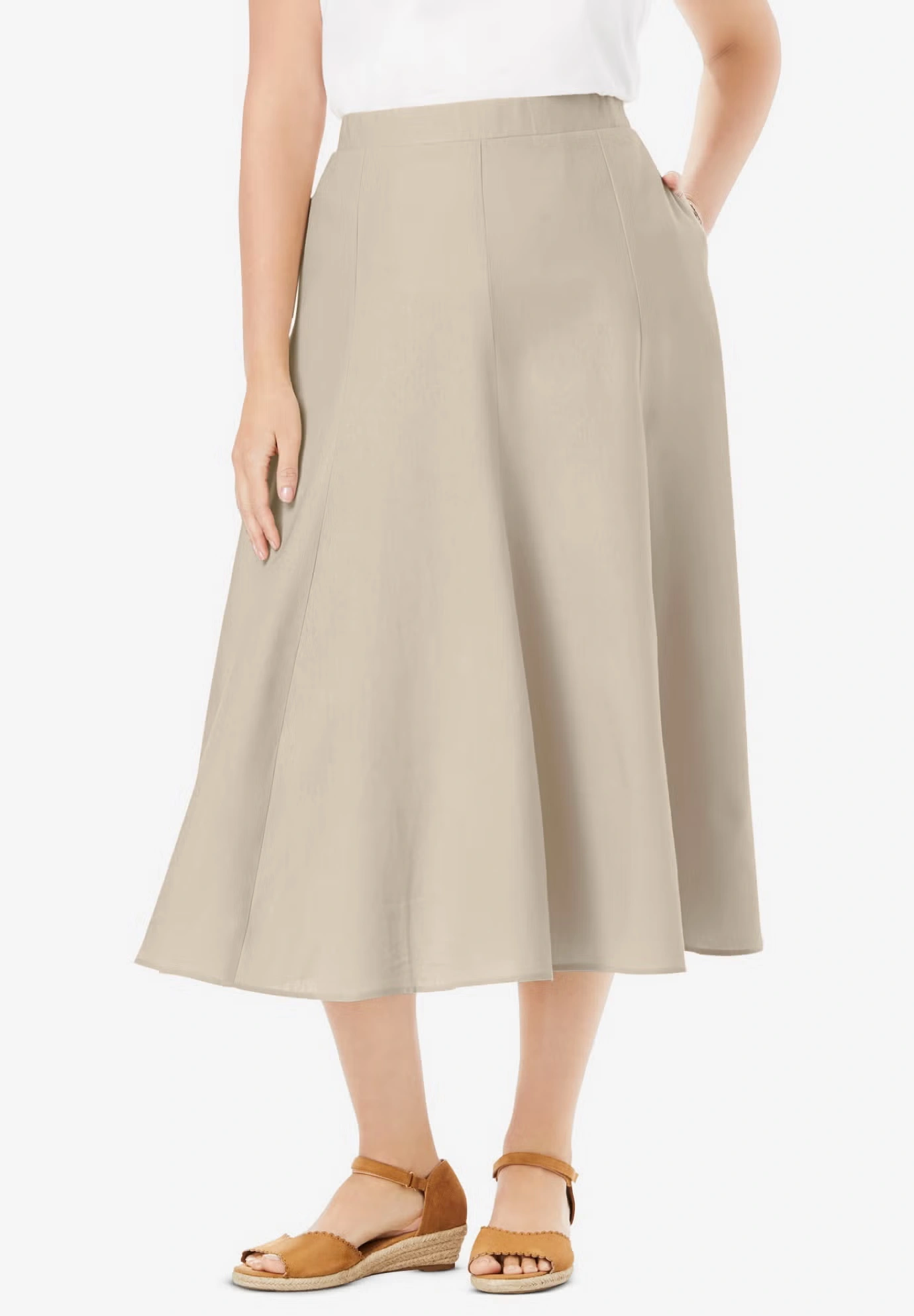 Linen-Blend Skirt