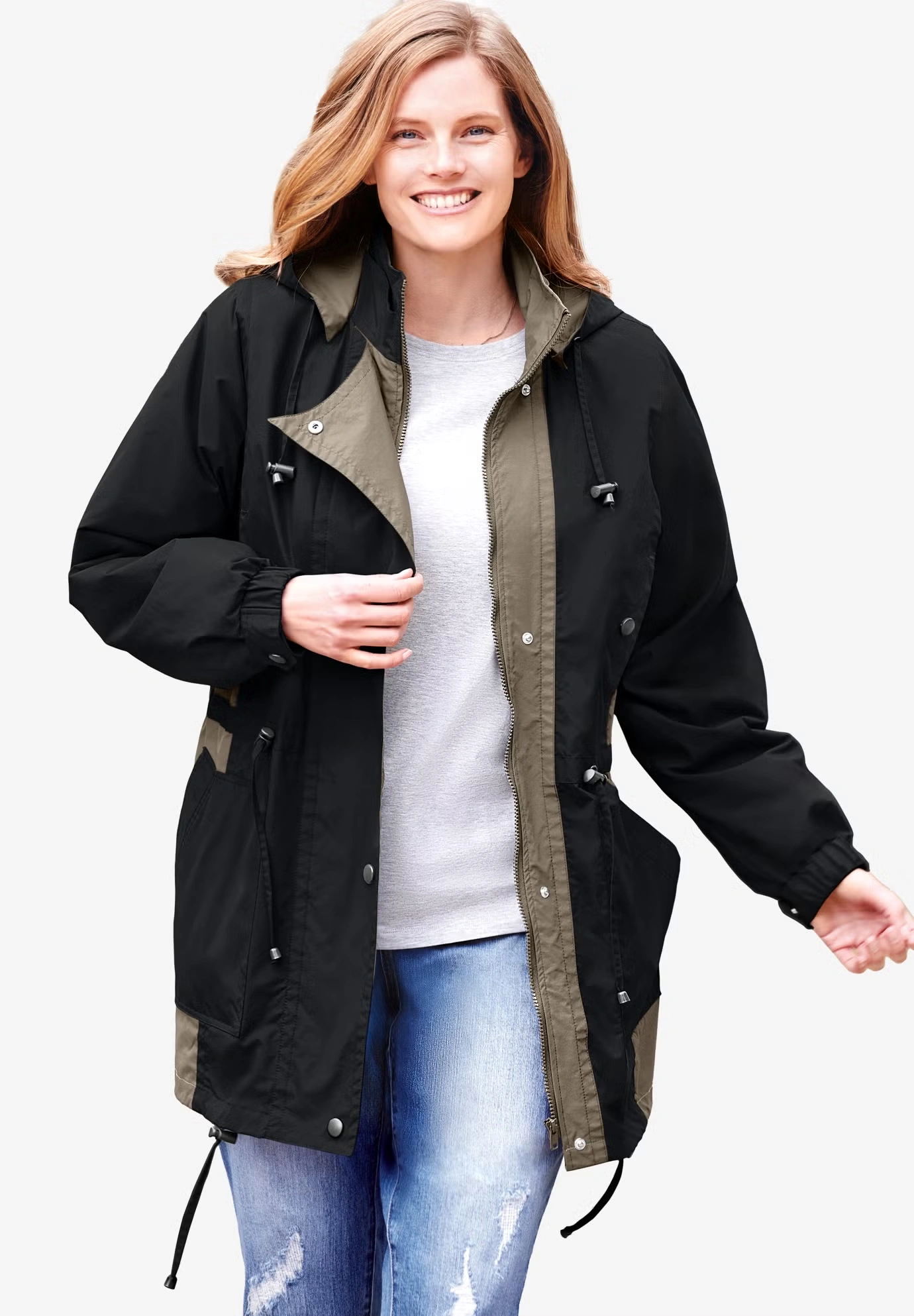 Colorblocked Taslon® Anorak