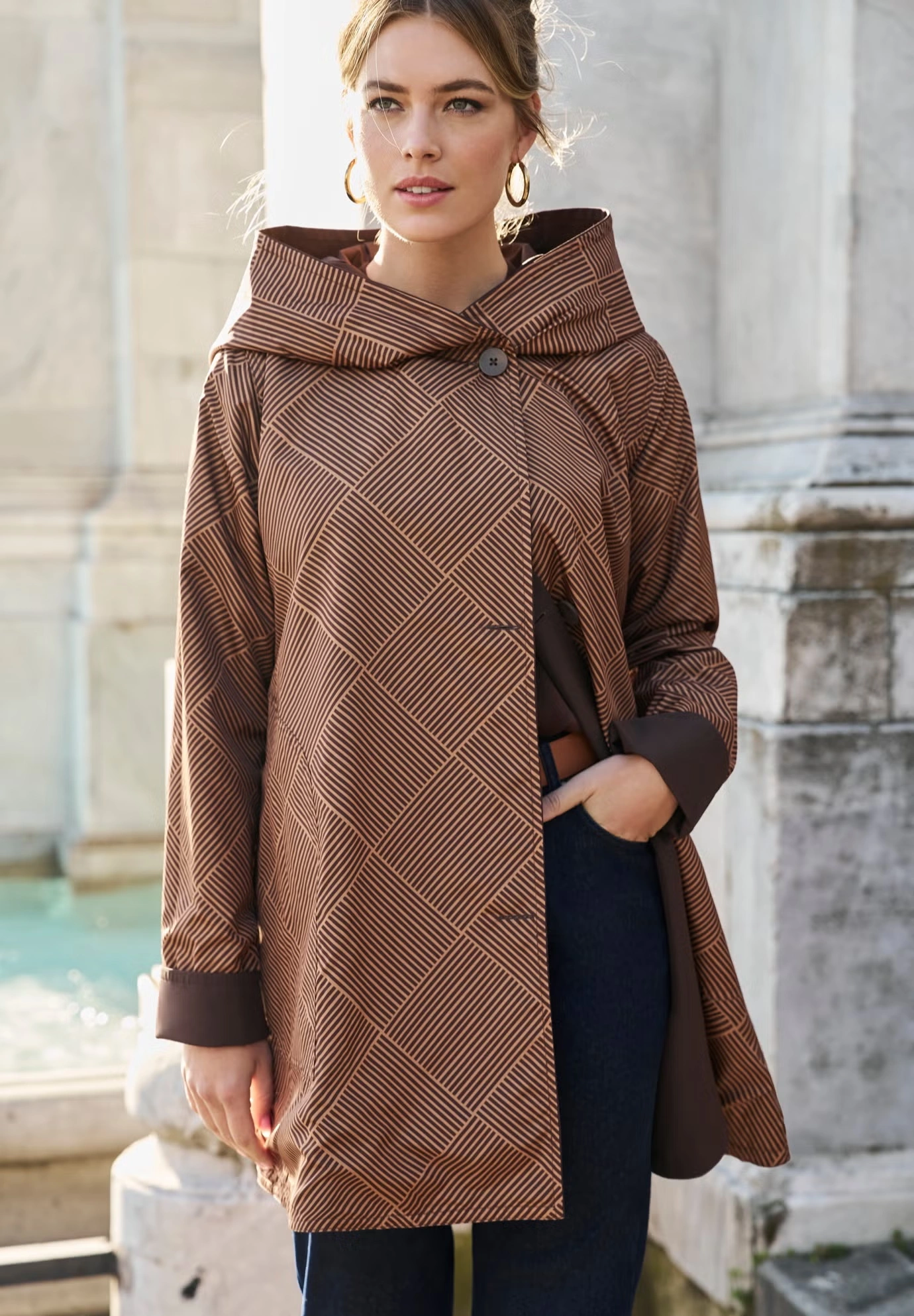 Reversible A-Line Raincoat