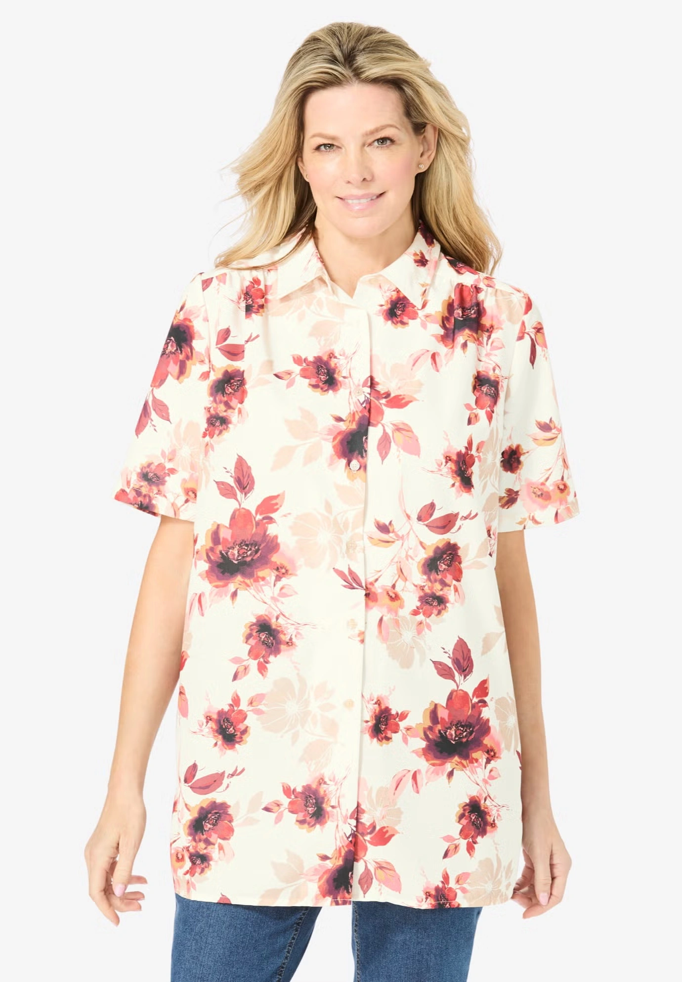 No Iron Short Sleeve Peachskin Shirt