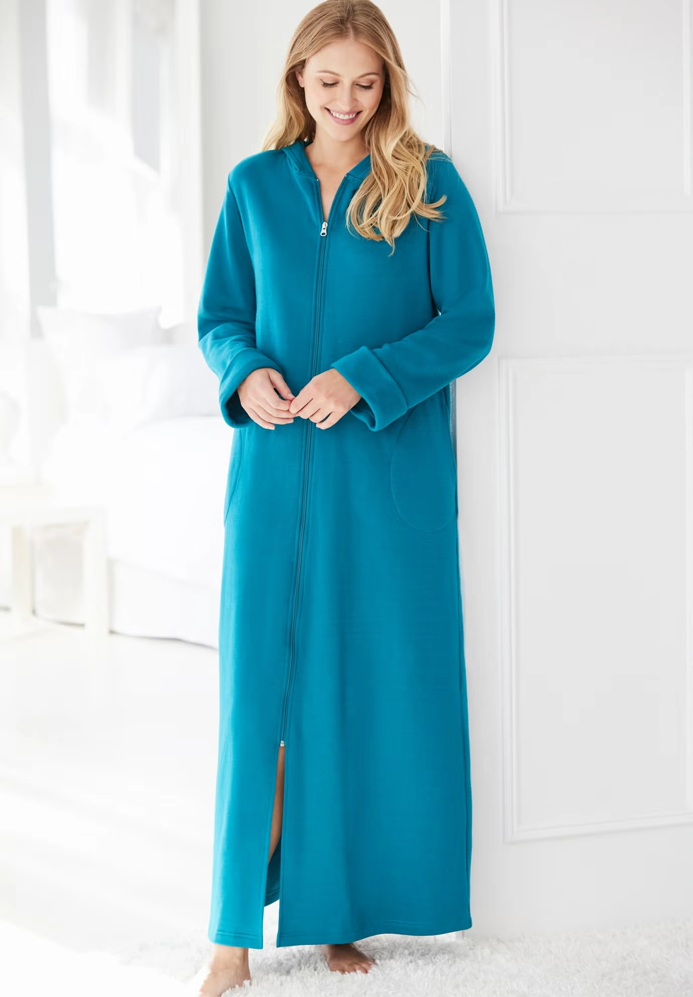 Long Hooded Fleece Sweatshirt Robe 5 Long Hooded Fleece Sweatshirt Robe