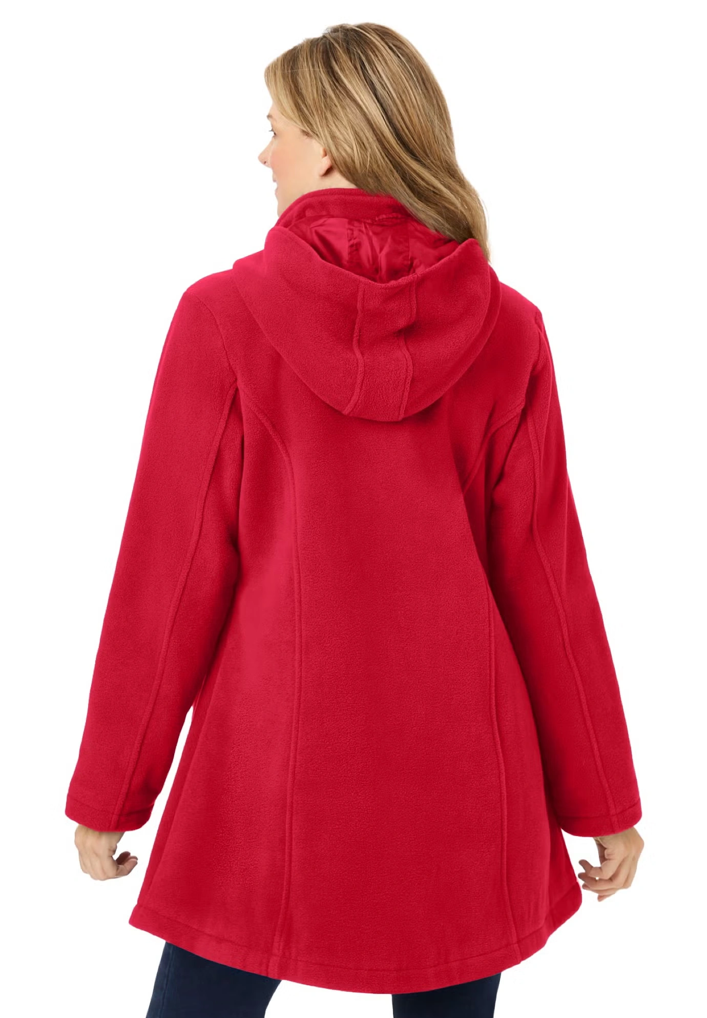 Hooded A-Line Fleece Coat