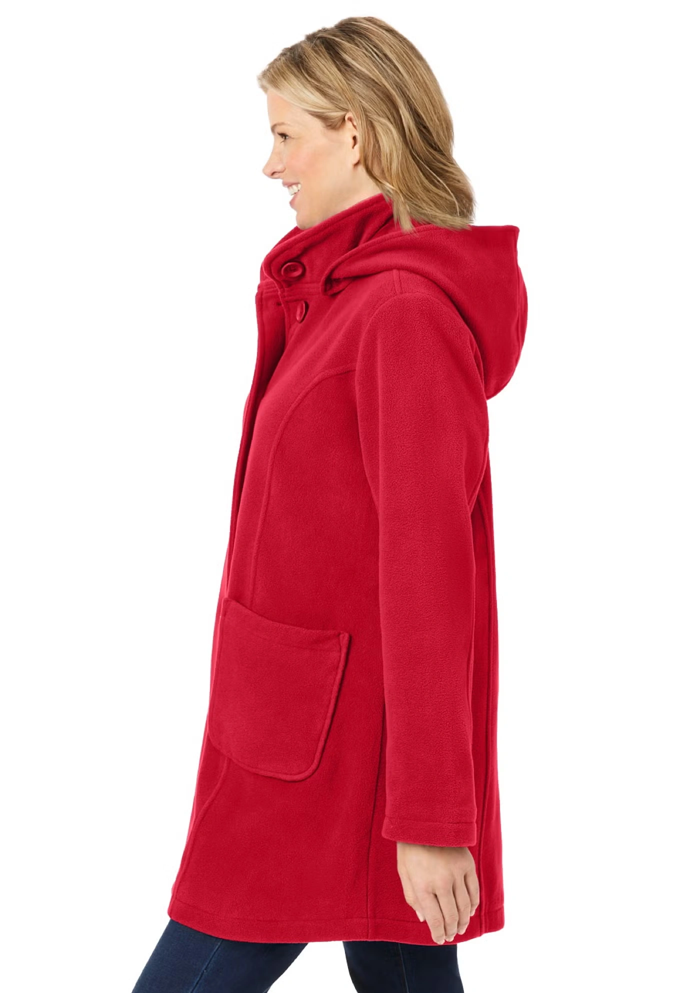 Hooded A-Line Fleece Coat 3 Hooded A-Line Fleece Coat