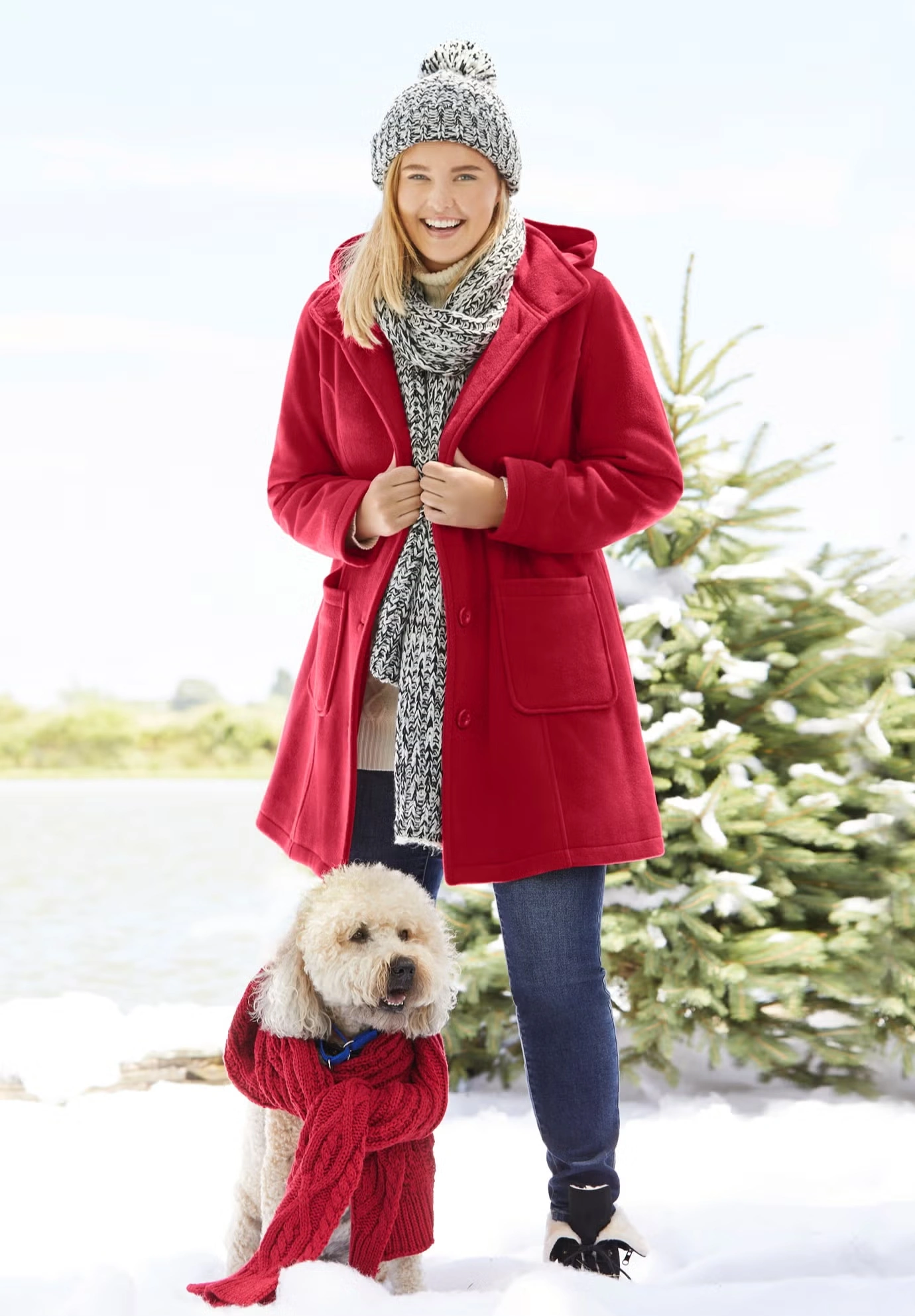Hooded A-Line Fleece Coat 4 Hooded A-Line Fleece Coat