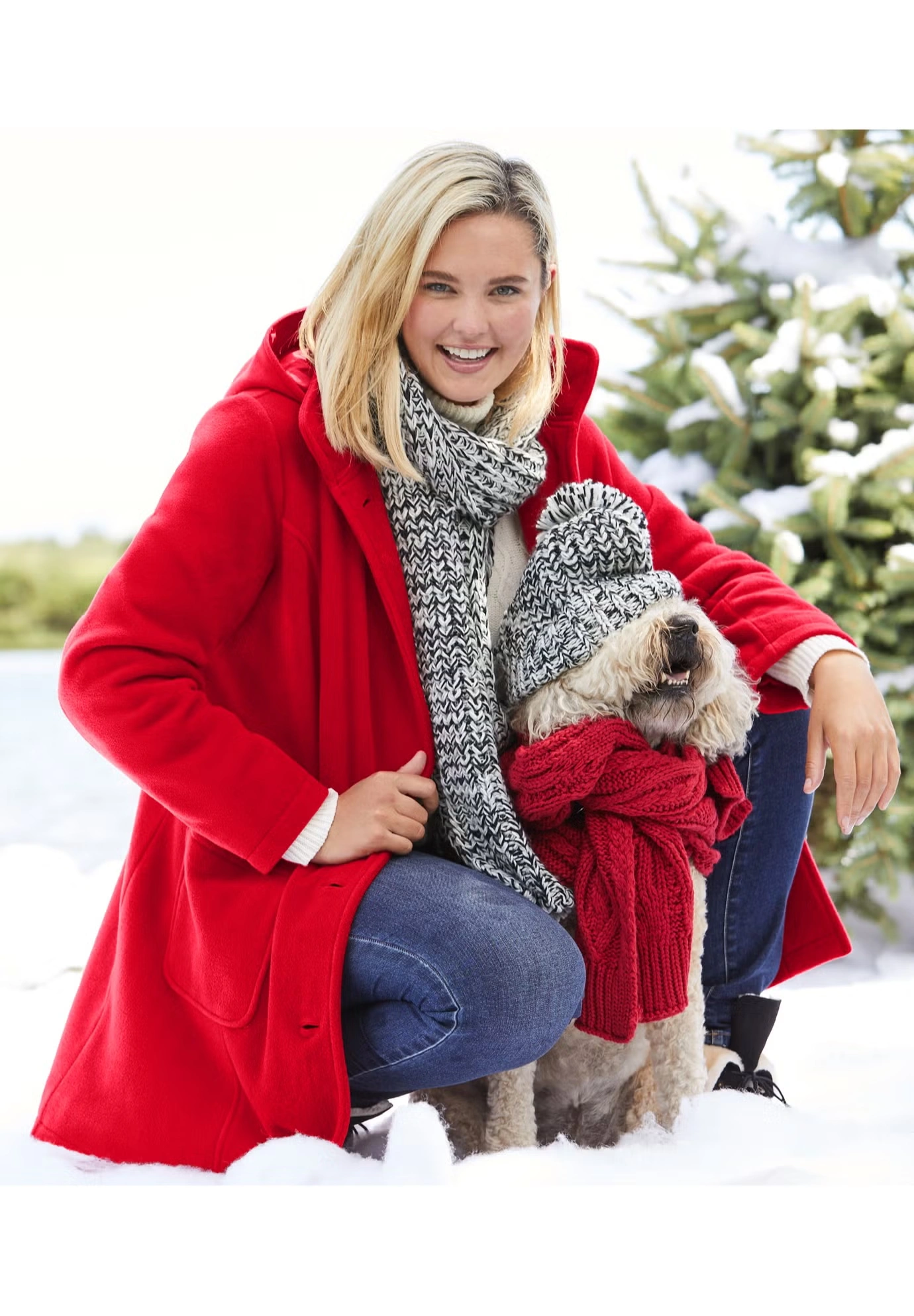 Hooded A-Line Fleece Coat 6 Hooded A-Line Fleece Coat