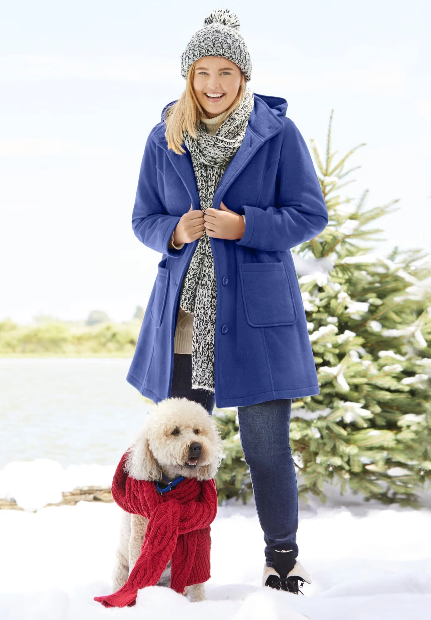 Hooded A-Line Fleece Coat 7 Hooded A-Line Fleece Coat