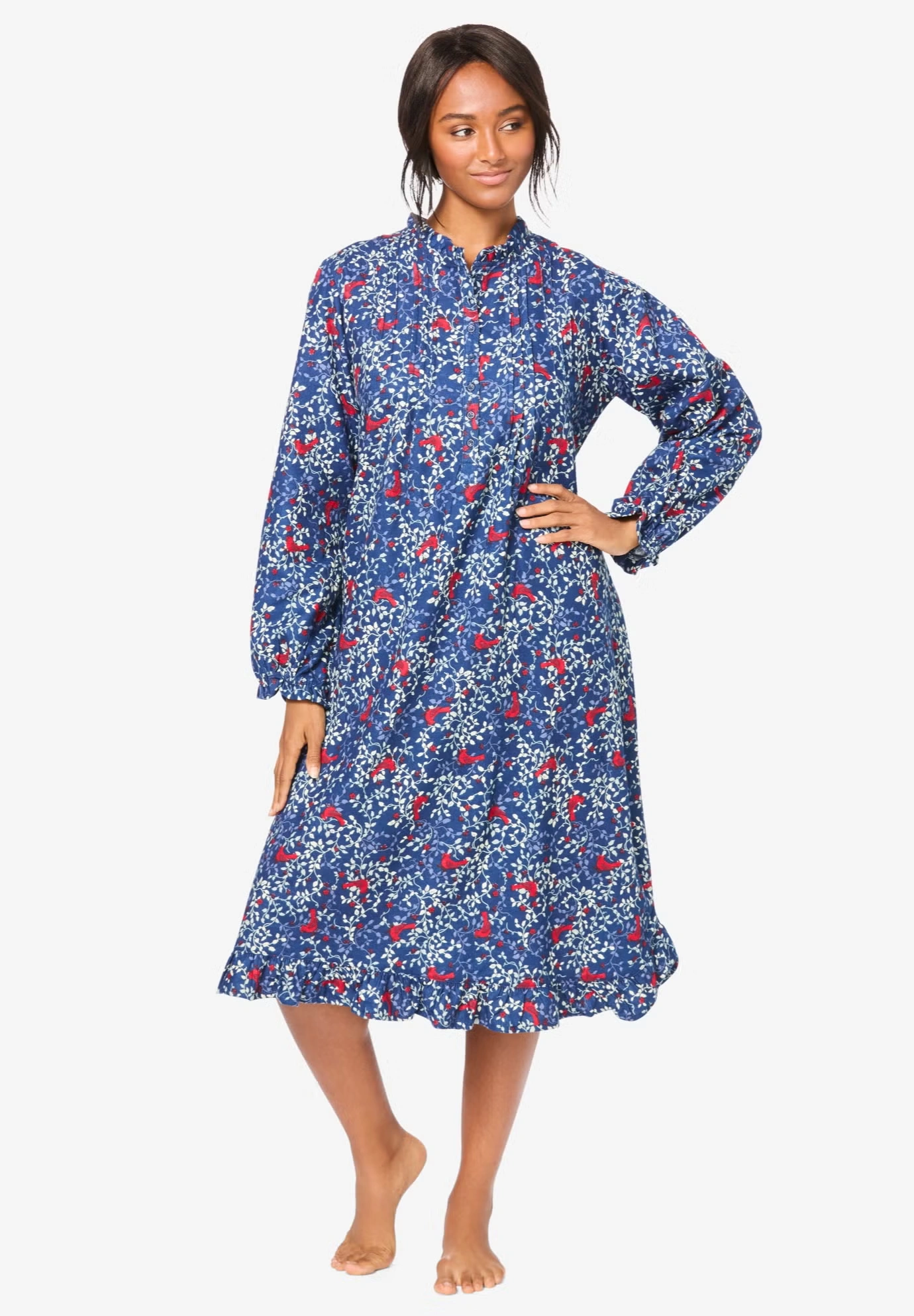 Cotton Flannel Print Short Gown