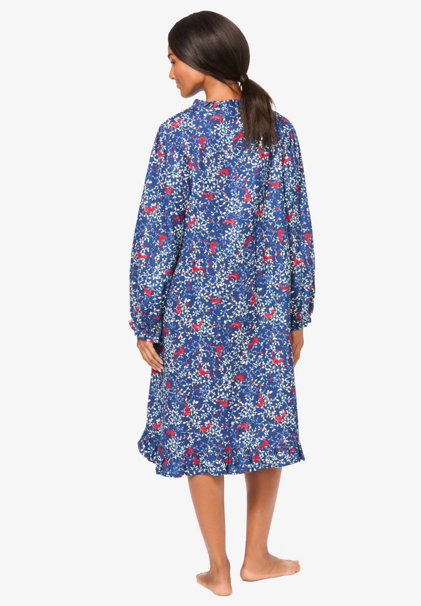 Cotton Flannel Print Short Gown