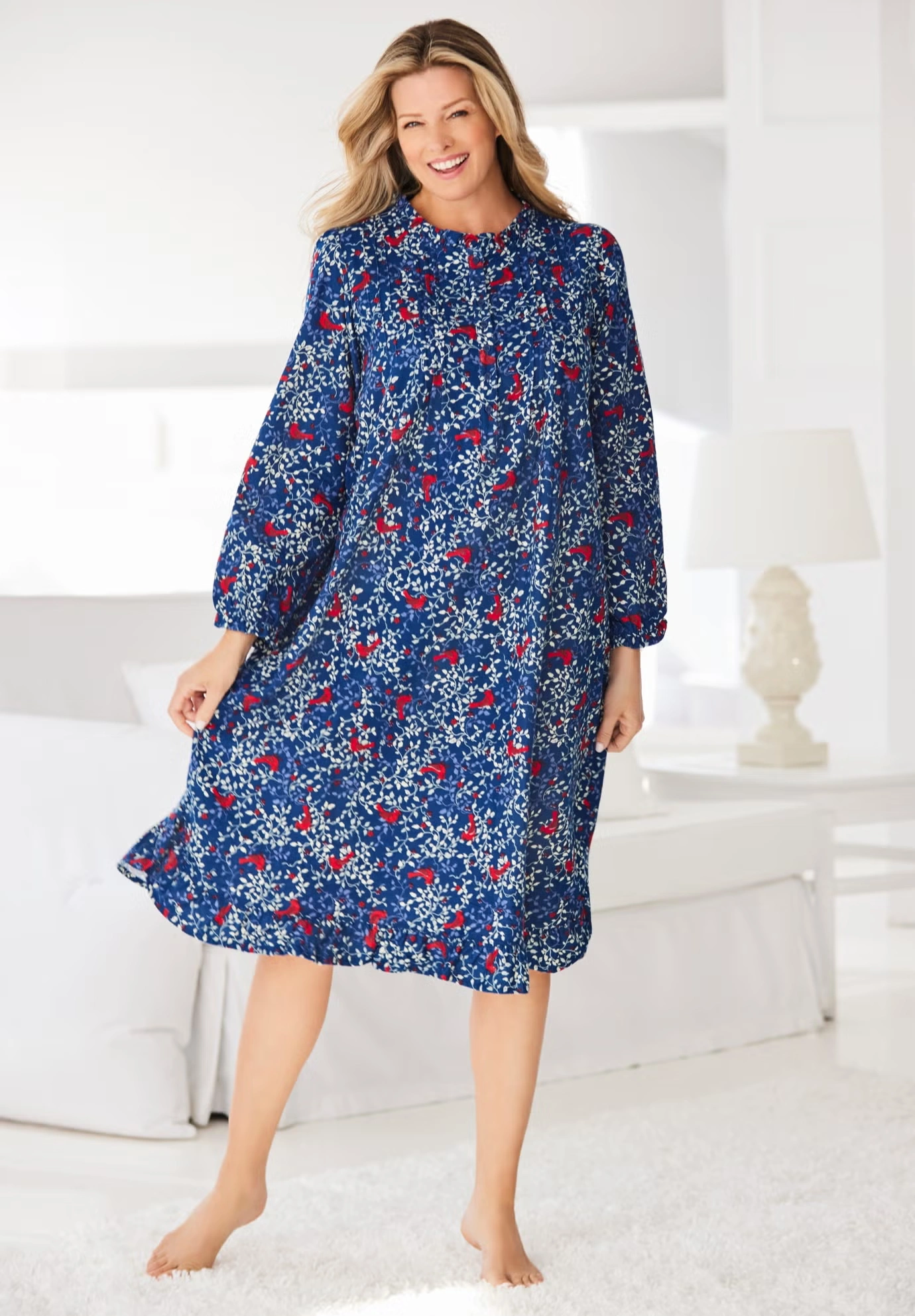 Cotton Flannel Print Short Gown 6 Cotton Flannel Print Short Gown
