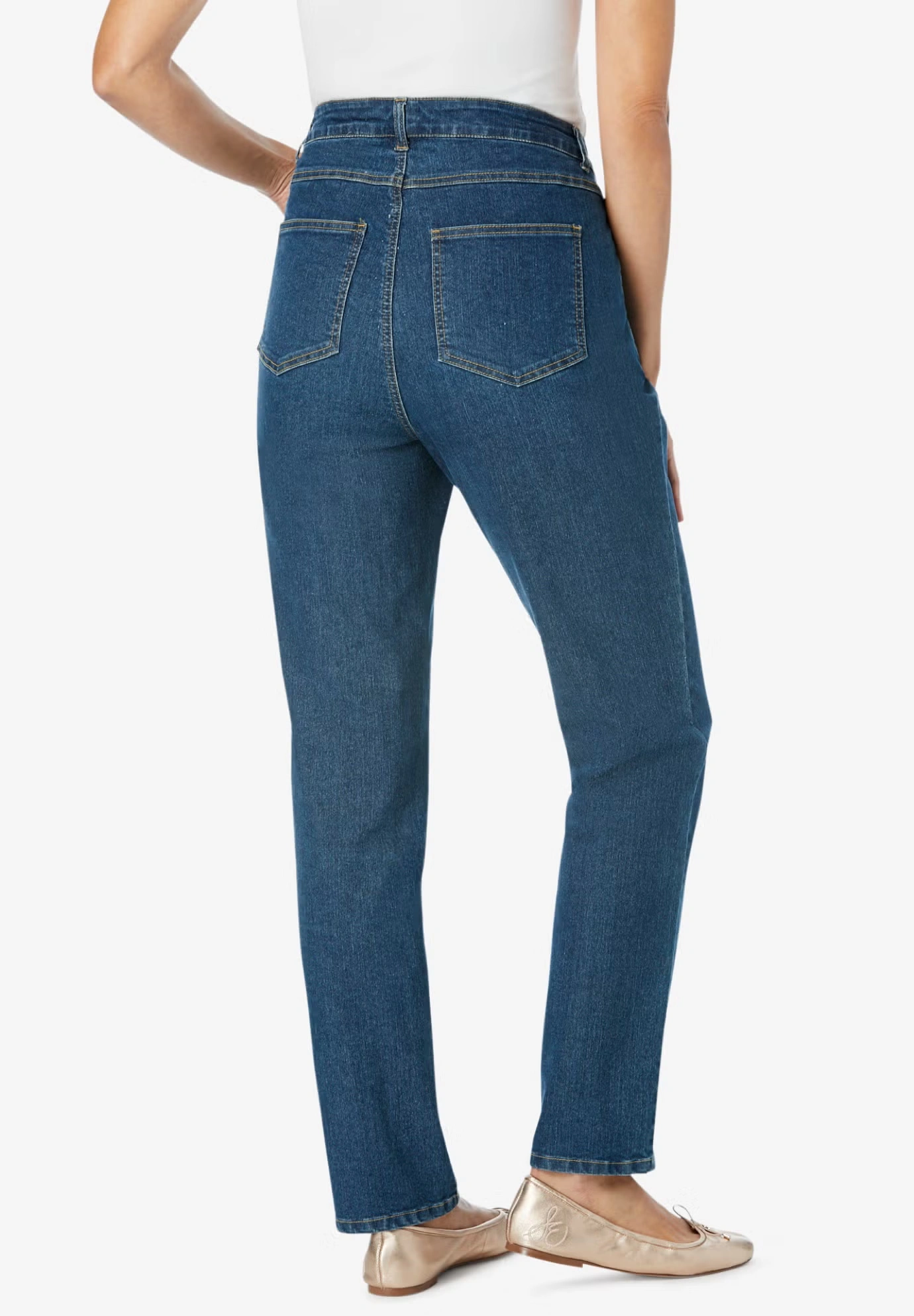 Straight-Leg Stretch Denim Five-Pocket Jeans