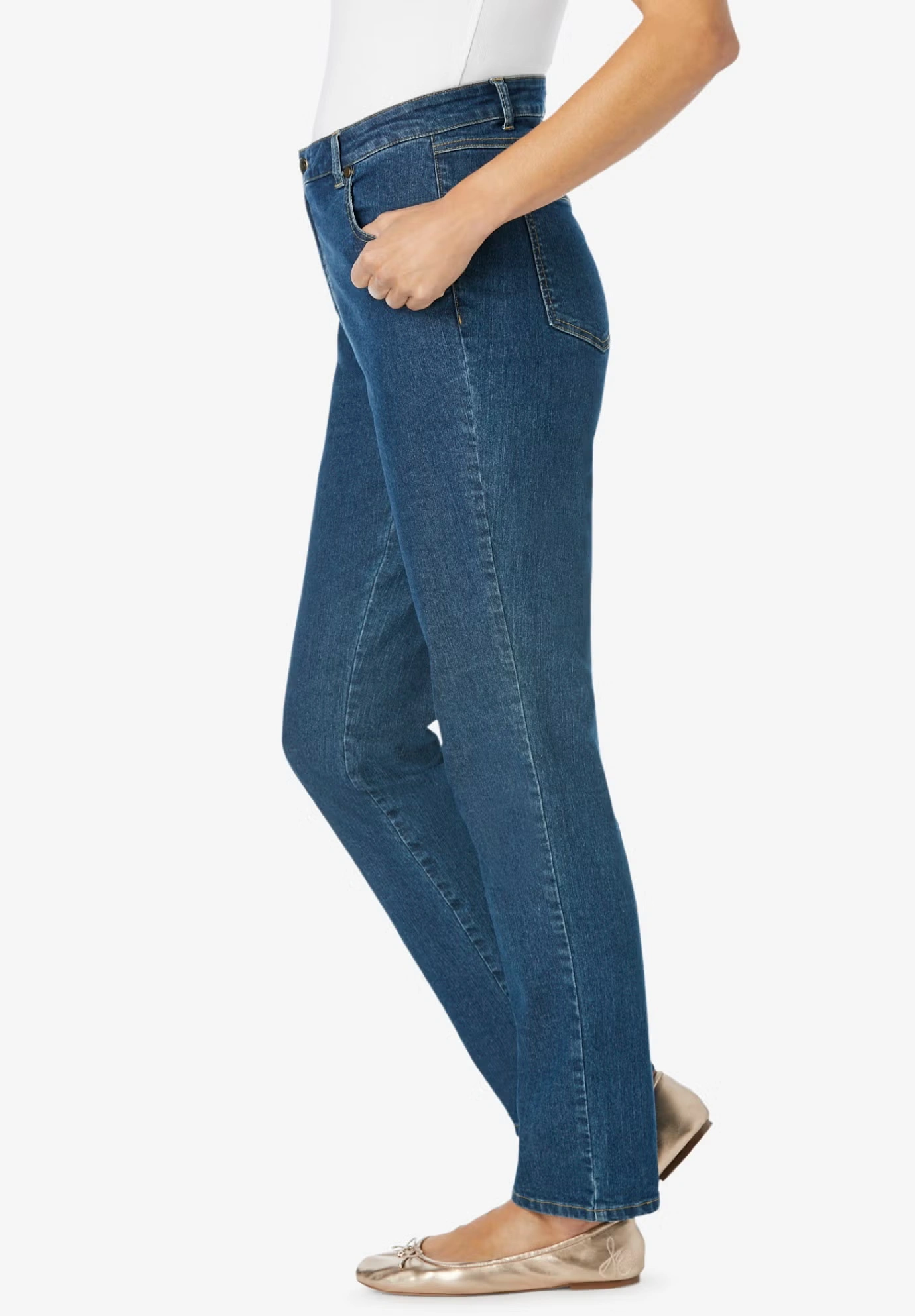 Straight-Leg Stretch Denim Five-Pocket Jeans