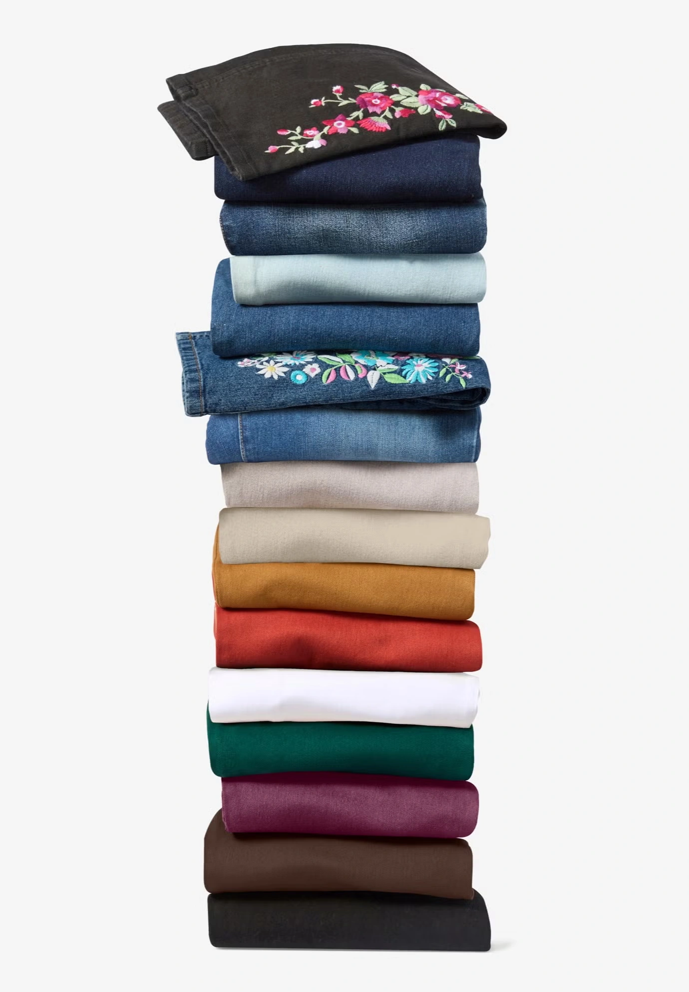 Straight-Leg Stretch Denim Five-Pocket Jeans