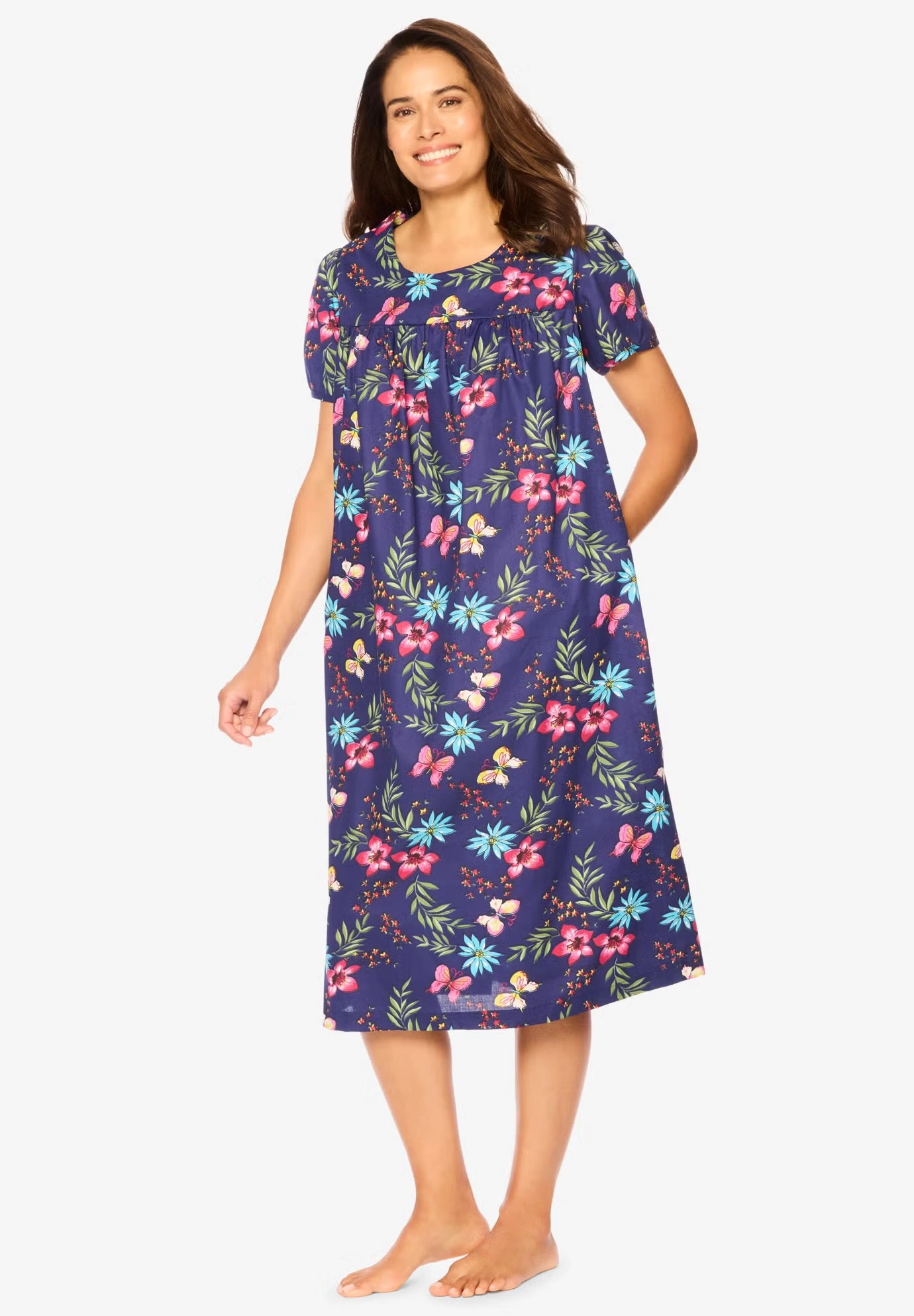 Short Print Shirred Lounger