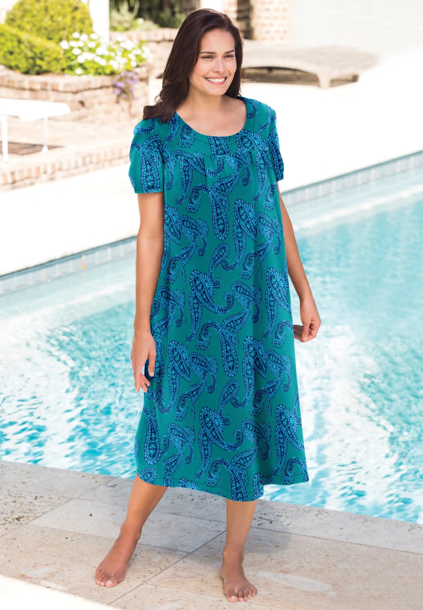 Short Print Shirred Lounger 4 Short Print Shirred Lounger