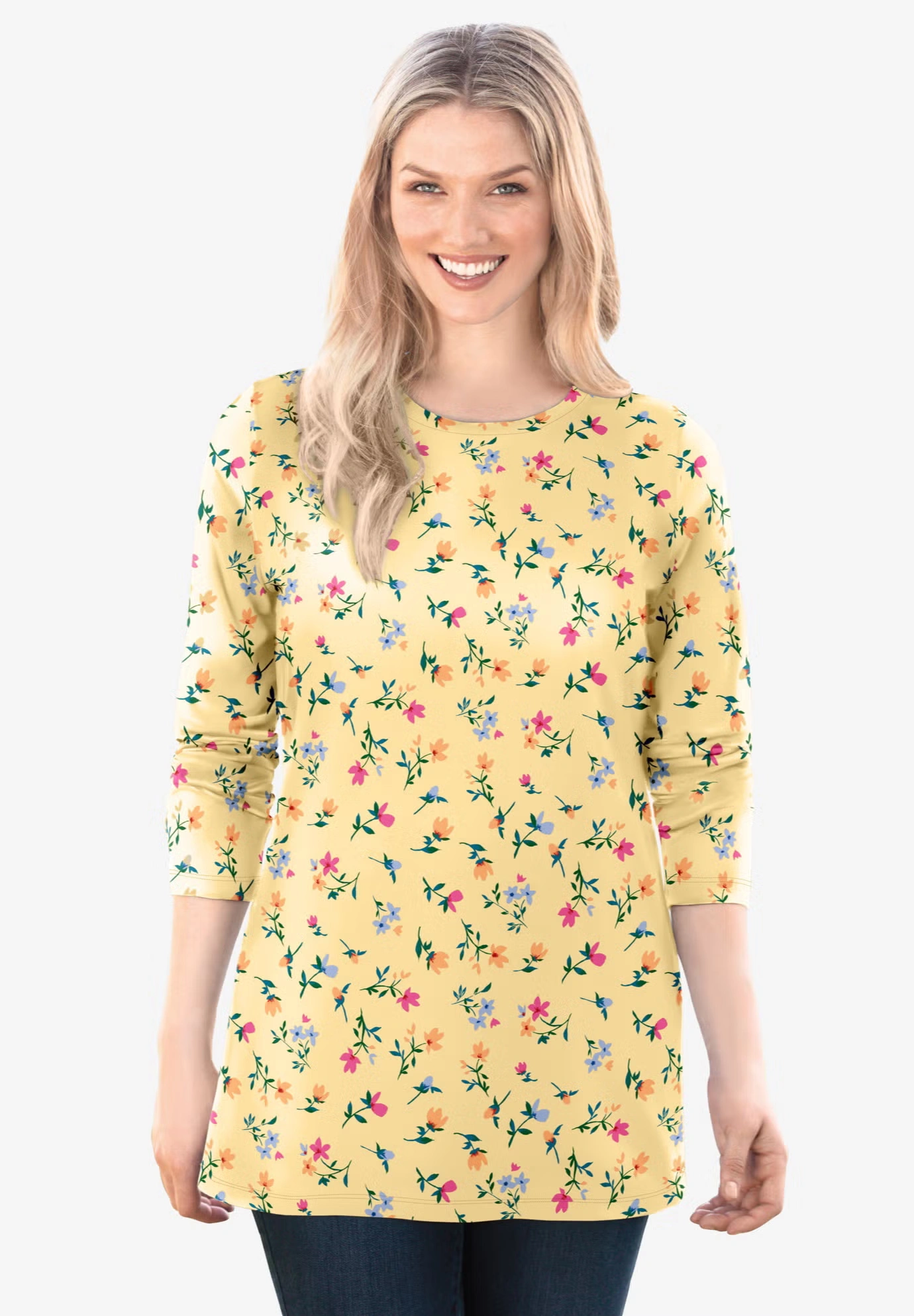 Perfect Printed Long-Sleeve Crewneck Tee 5 Perfect Printed Long-Sleeve Crewneck Tee