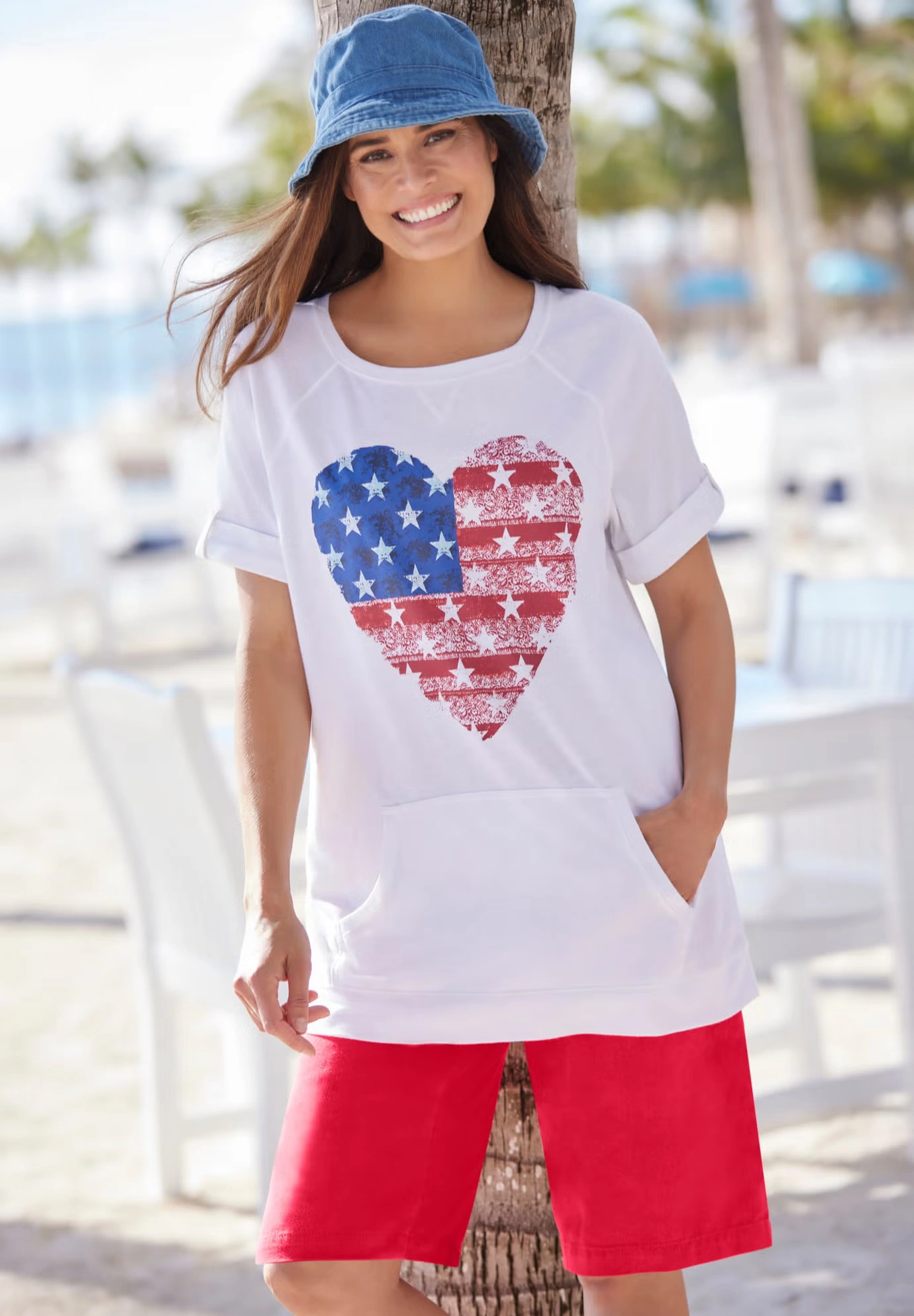 7-Day Elastic-Waist Pull-On Cotton Denim Shorts 5 7-Day Elastic-Waist Pull-On Cotton Denim Shorts