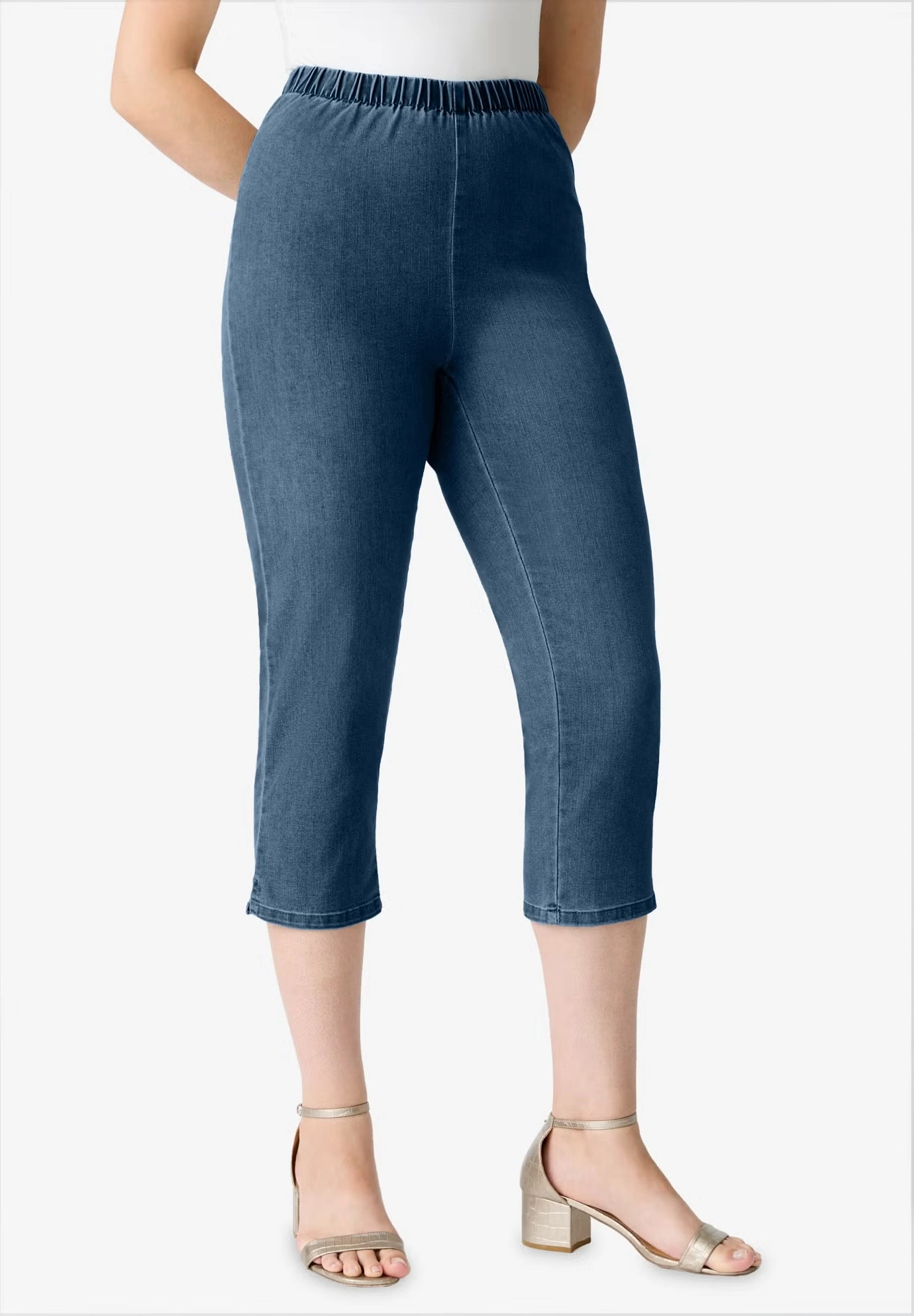 Plus Size Comfort Stretch Capri Jean