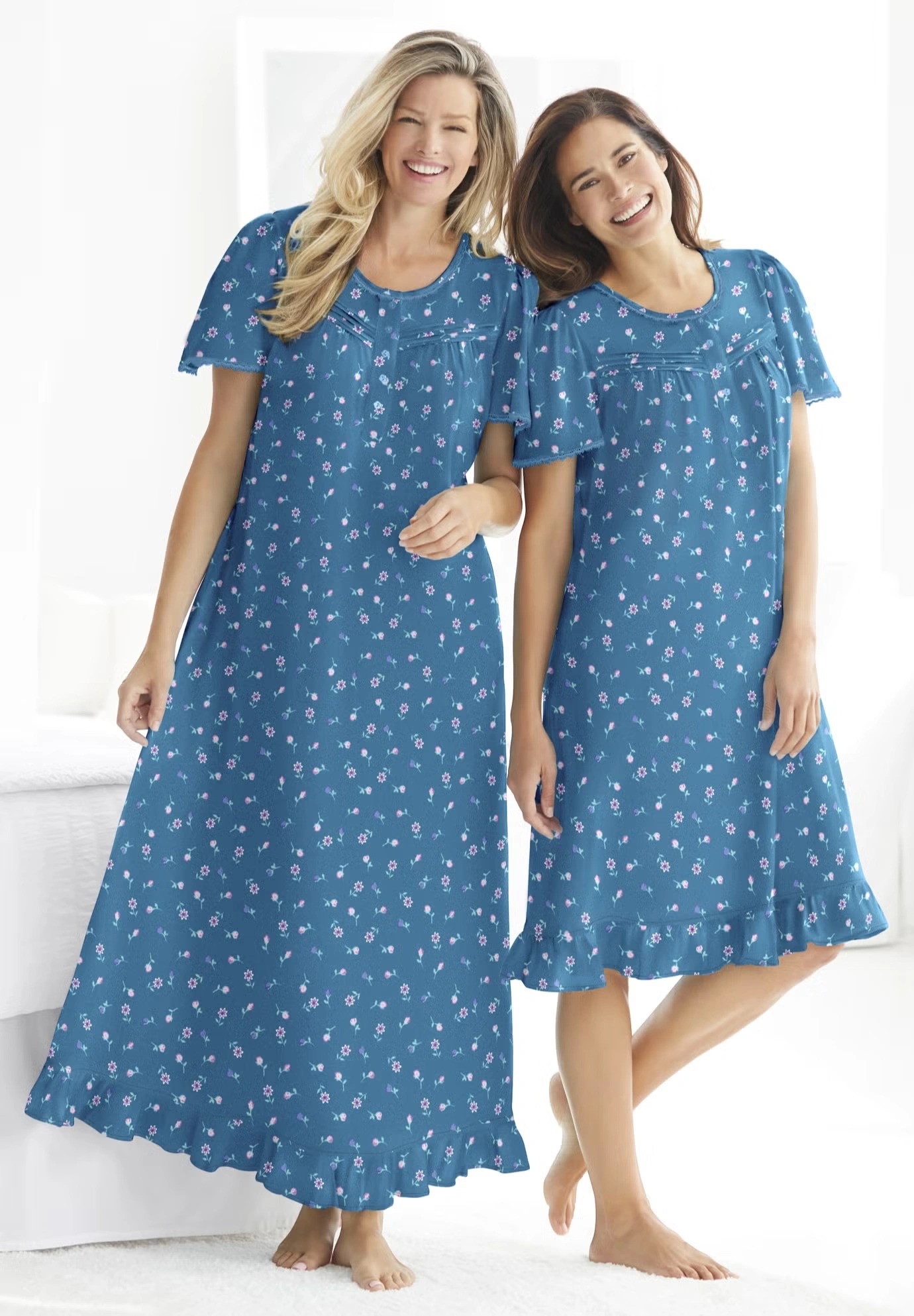 Long Floral Print Cotton Gown 8 Long Floral Print Cotton Gown