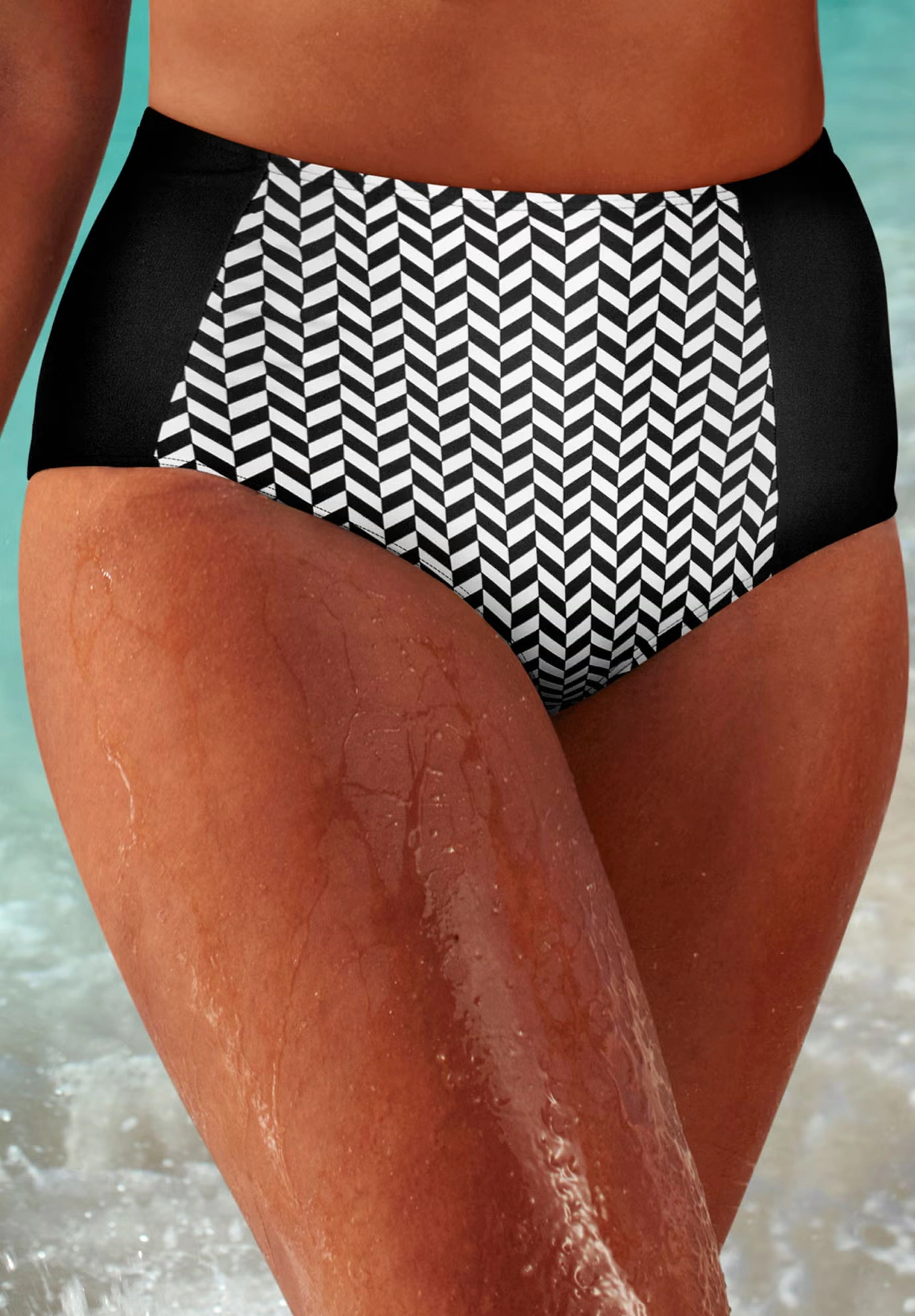 High Waist Piped Swim Brief 3 High Waist Piped Swim Brief