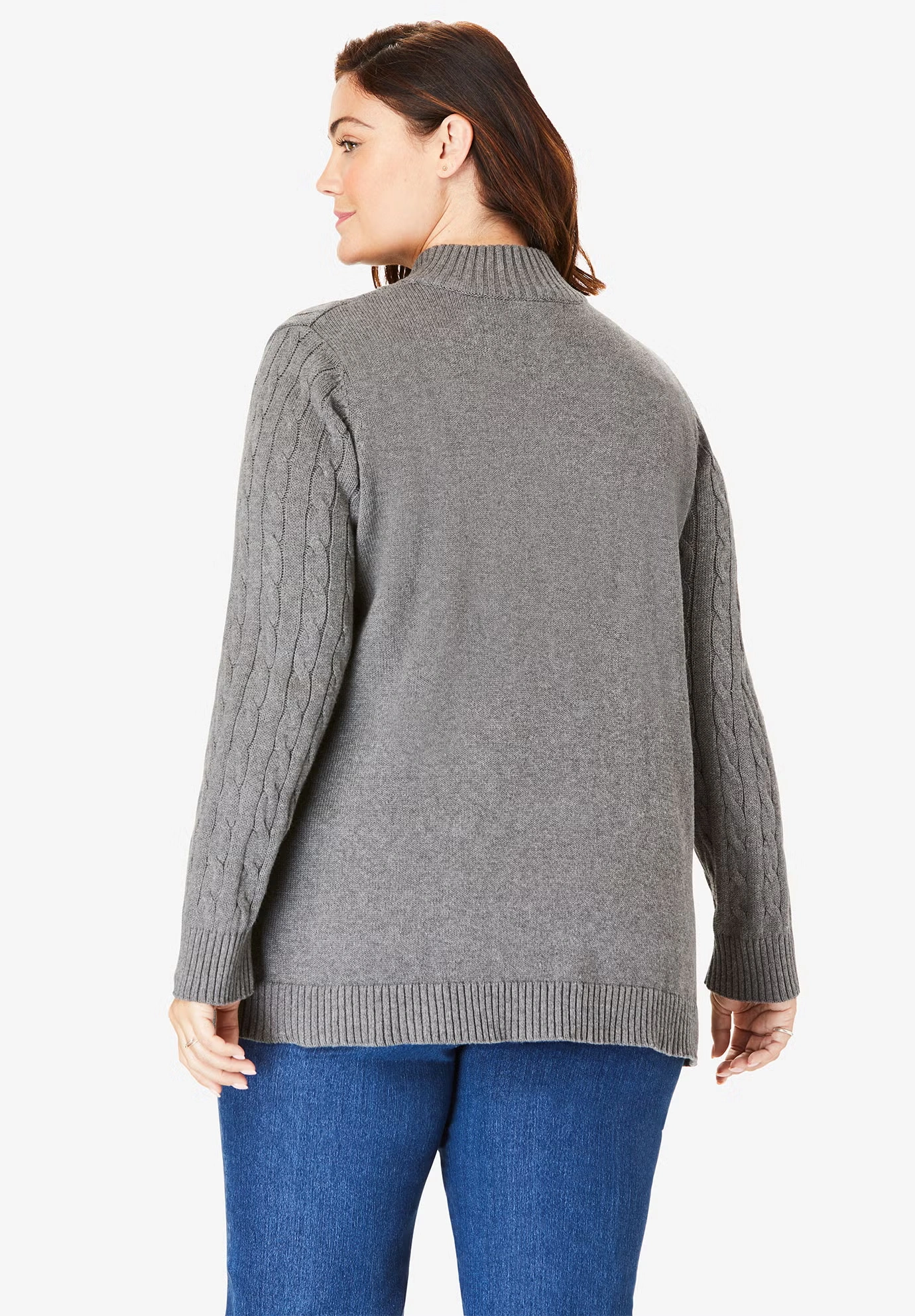 Cable Knit Half-Zip Pullover Sweater
