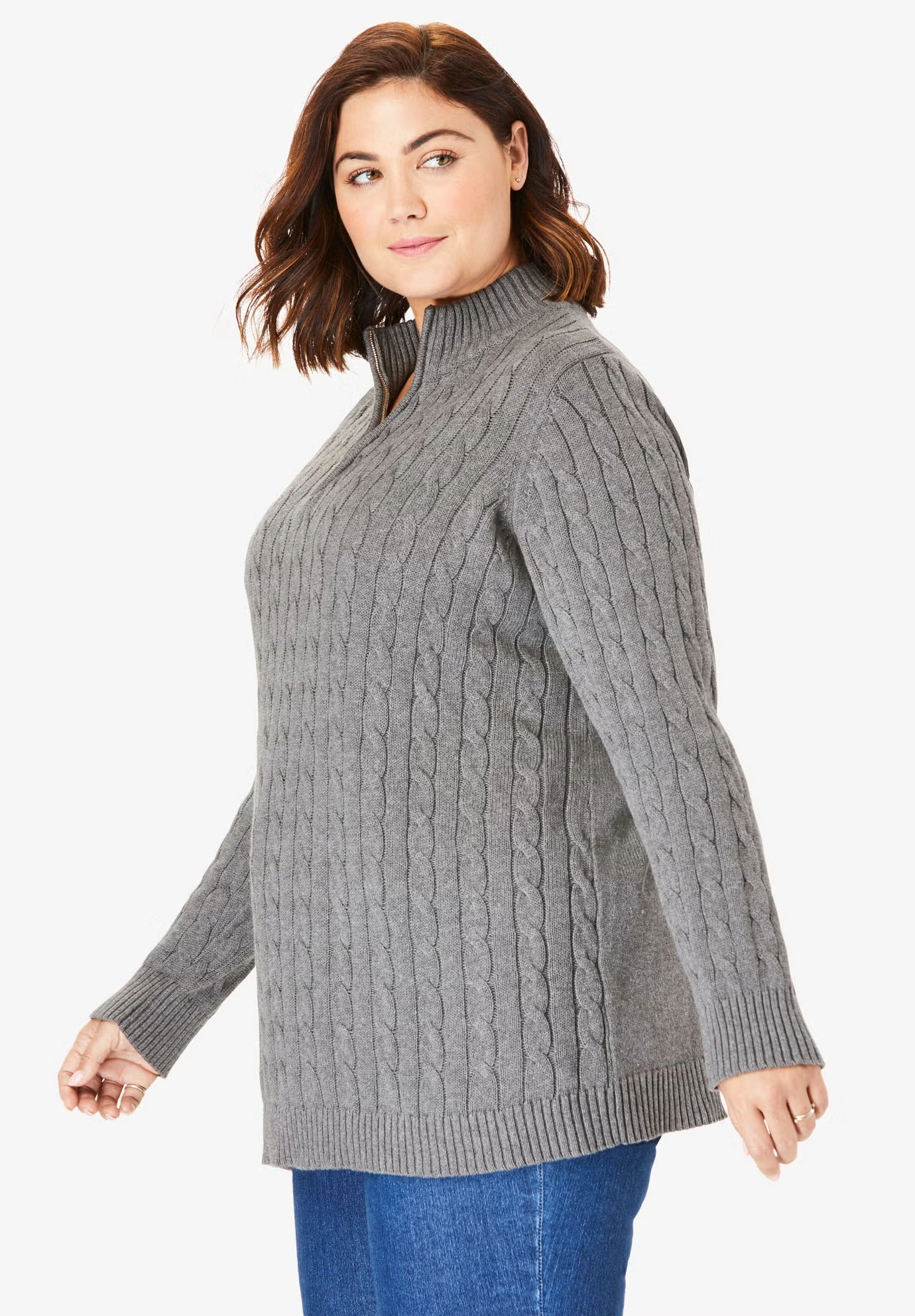 Cable Knit Half-Zip Pullover Sweater 3 Cable Knit Half-Zip Pullover Sweater