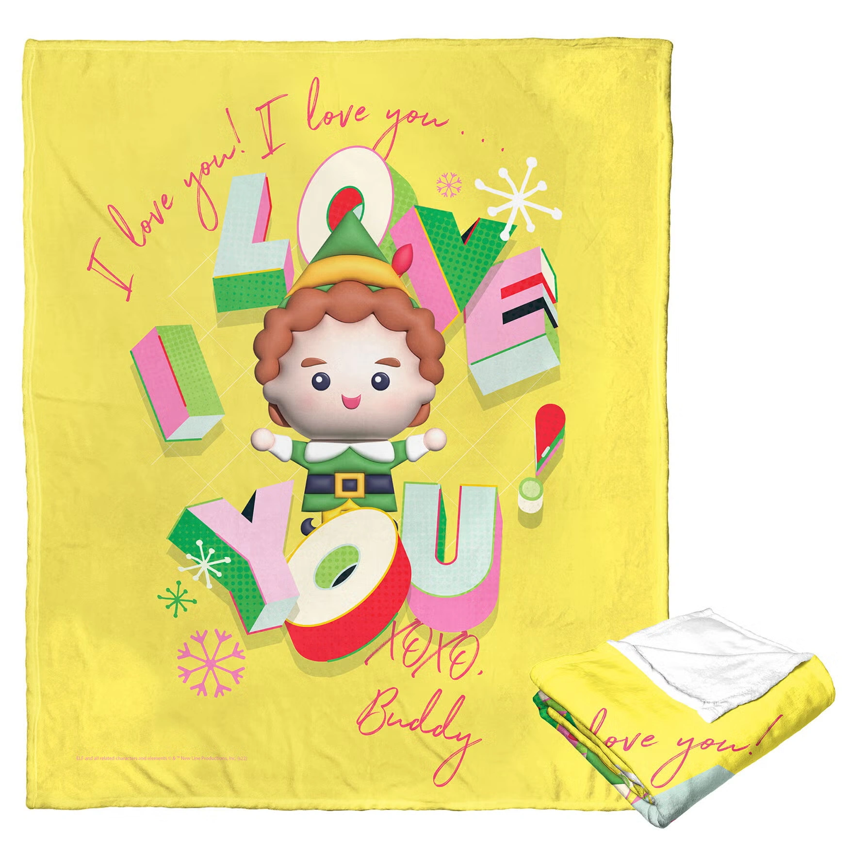 Wb Elf I Love You Silk Touch Throw Blanket