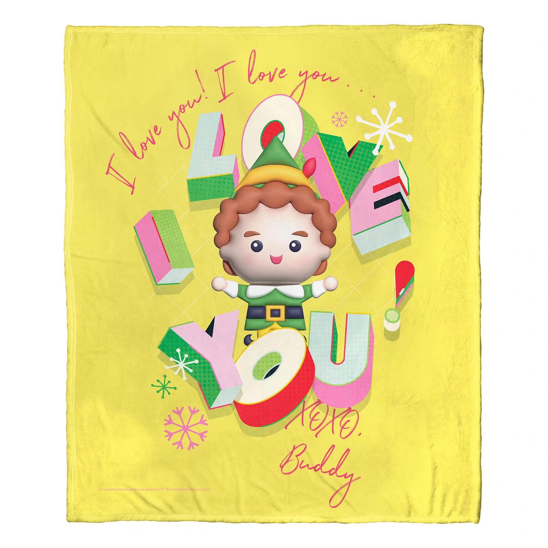 Wb Elf I Love You Silk Touch Throw Blanket