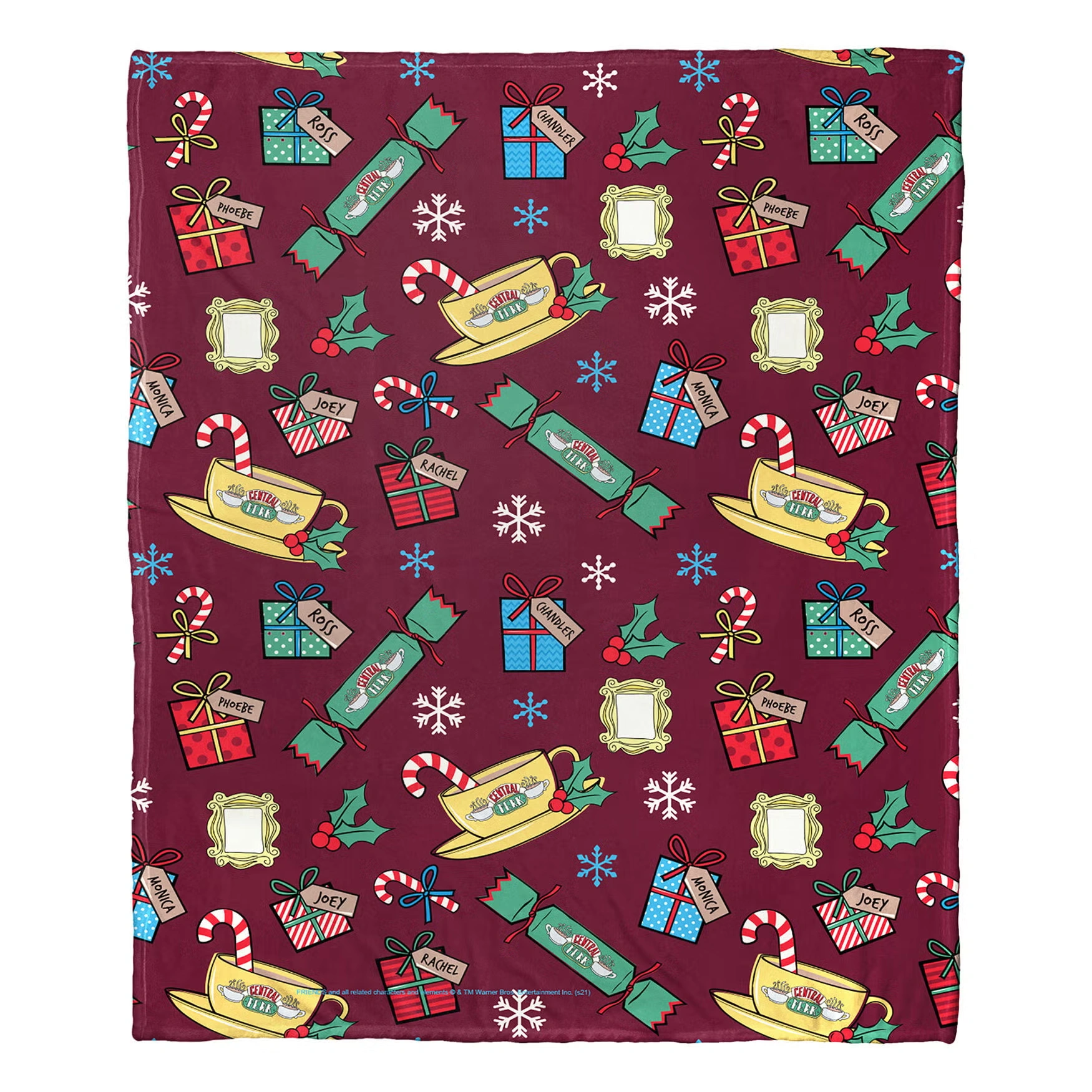 Wb Friends Christmas Pattern Silk Touch Throw Blanket