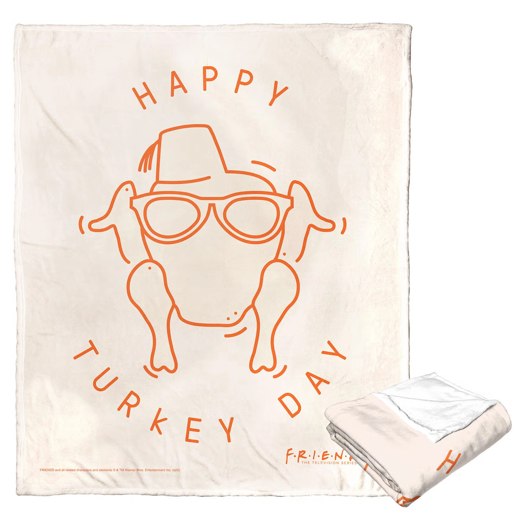 Wb Friends Happy Turkey Day Silk Touch Throw Blanket