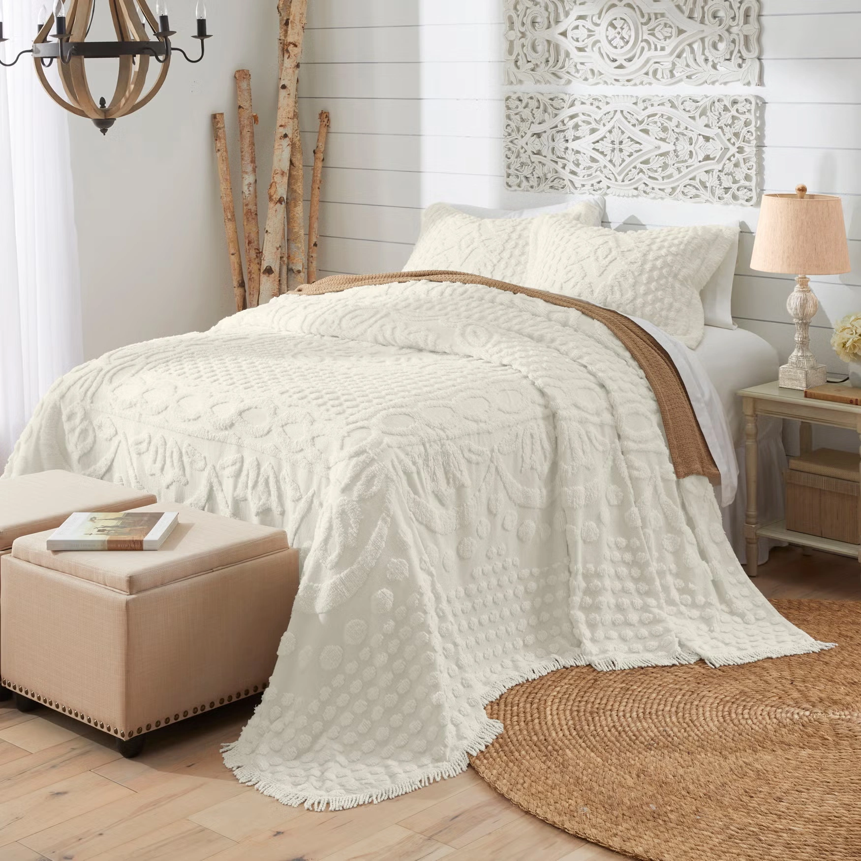 100% Cotton Georgia Chenille Bedspread