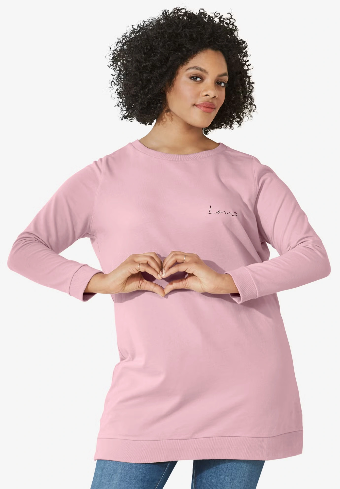 French Terry Love Tunic Sweatshirt